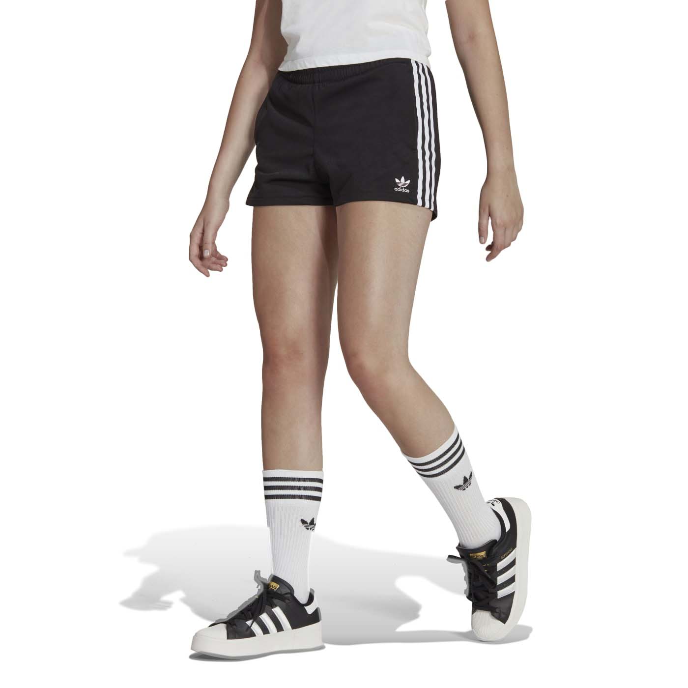 adidas 3 Stripes Shorts Black/White