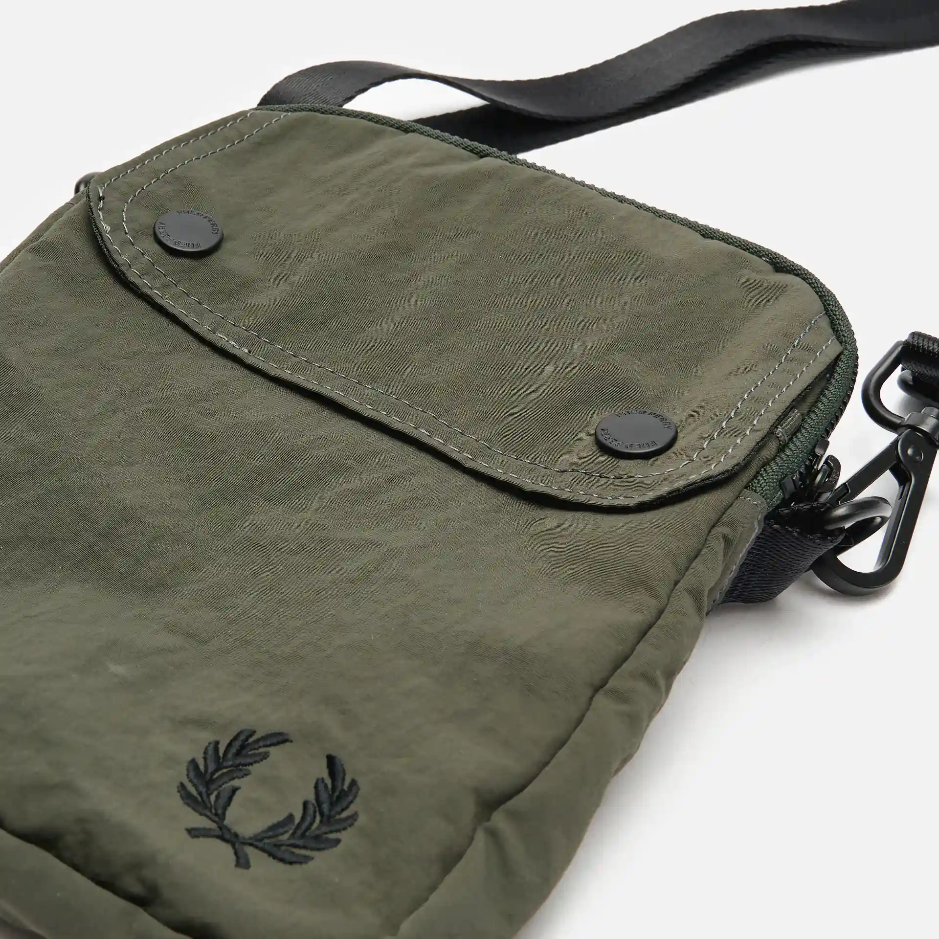 Fred Perry Crinkle Nylon Side Bag Field Green