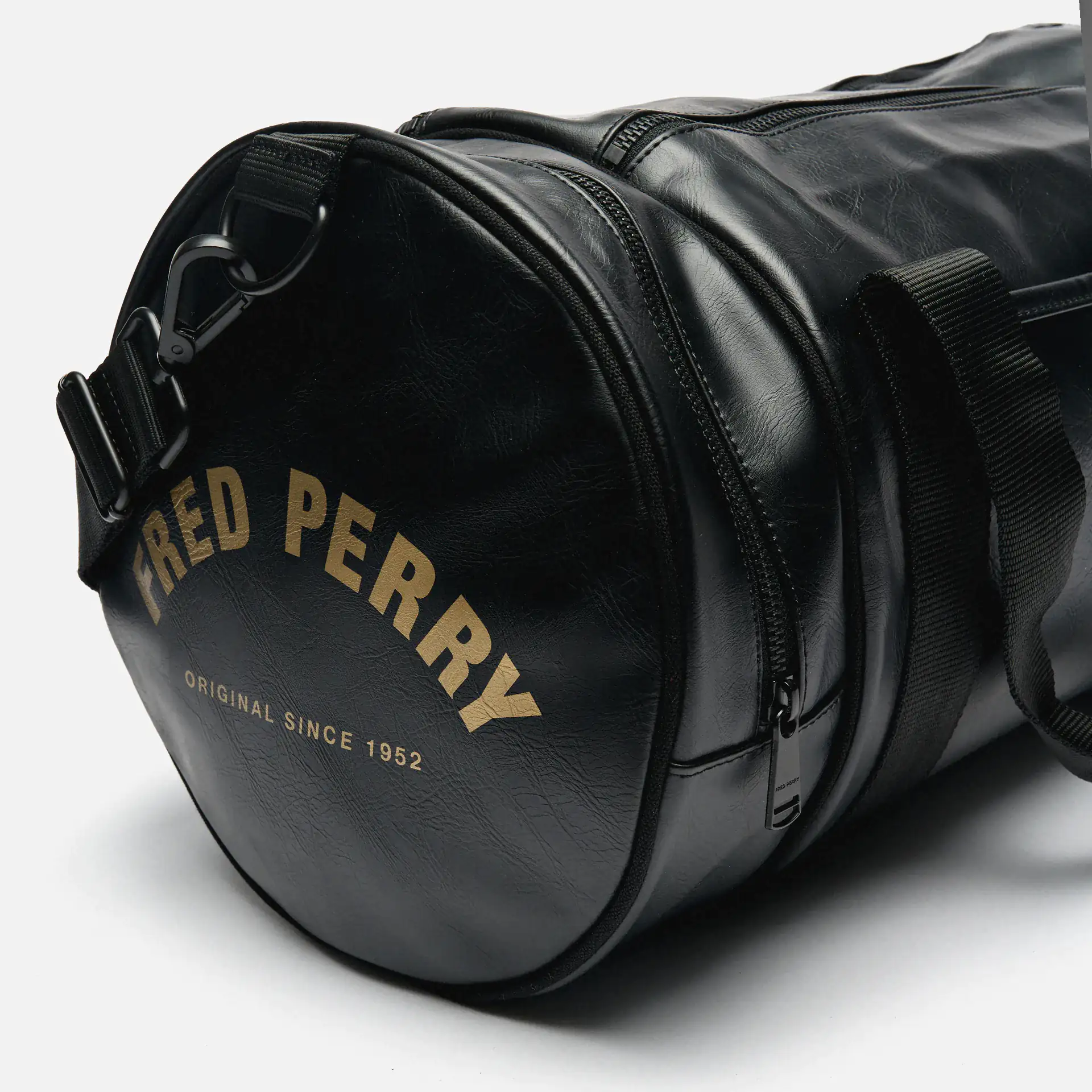 Fred Perry Tonal PU Barrel Bag Black