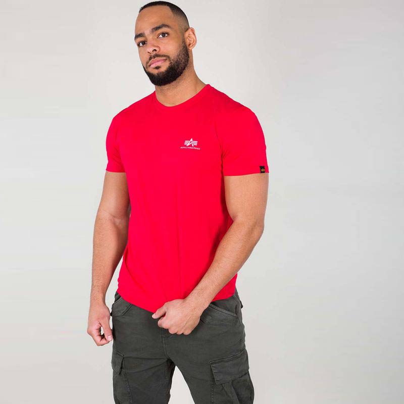 Alpha Industries Basic T-Shirt Small Logo Speed Red