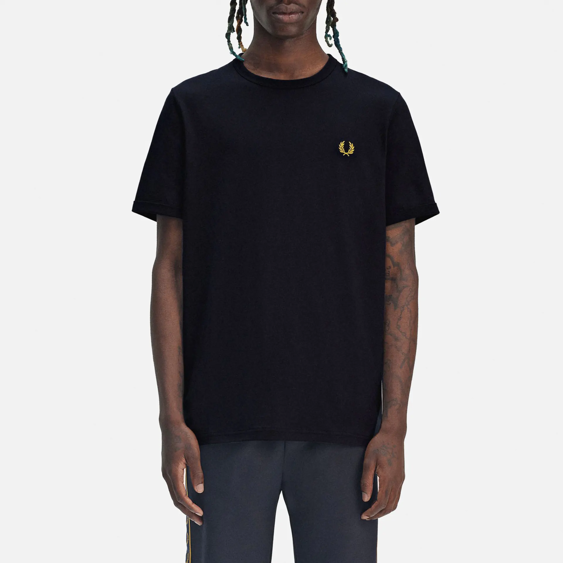 Fred Perry Ringer T-Shirt Navy/Honeycomb