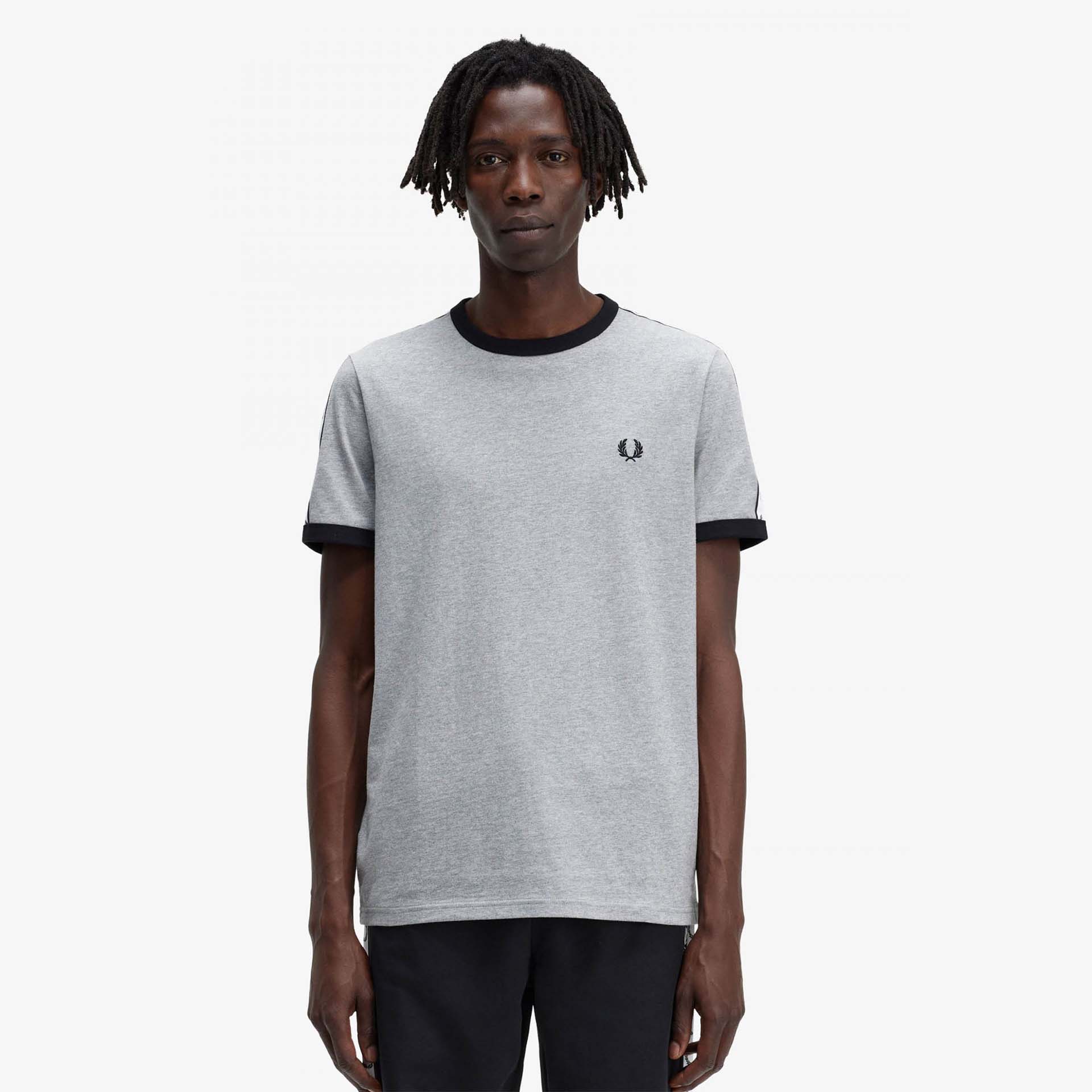 Fred Perry Taped Ringer T-Shirt Steel Marl