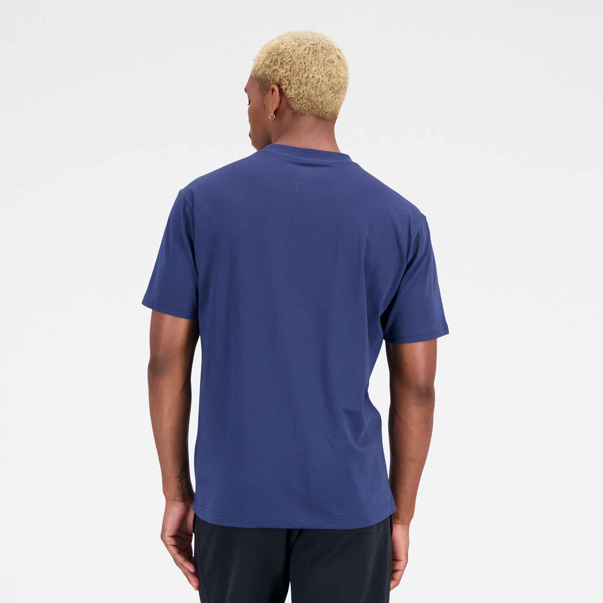 New Balance Essentials Stacked Logo Cotton Jersey T-Shirt Navy