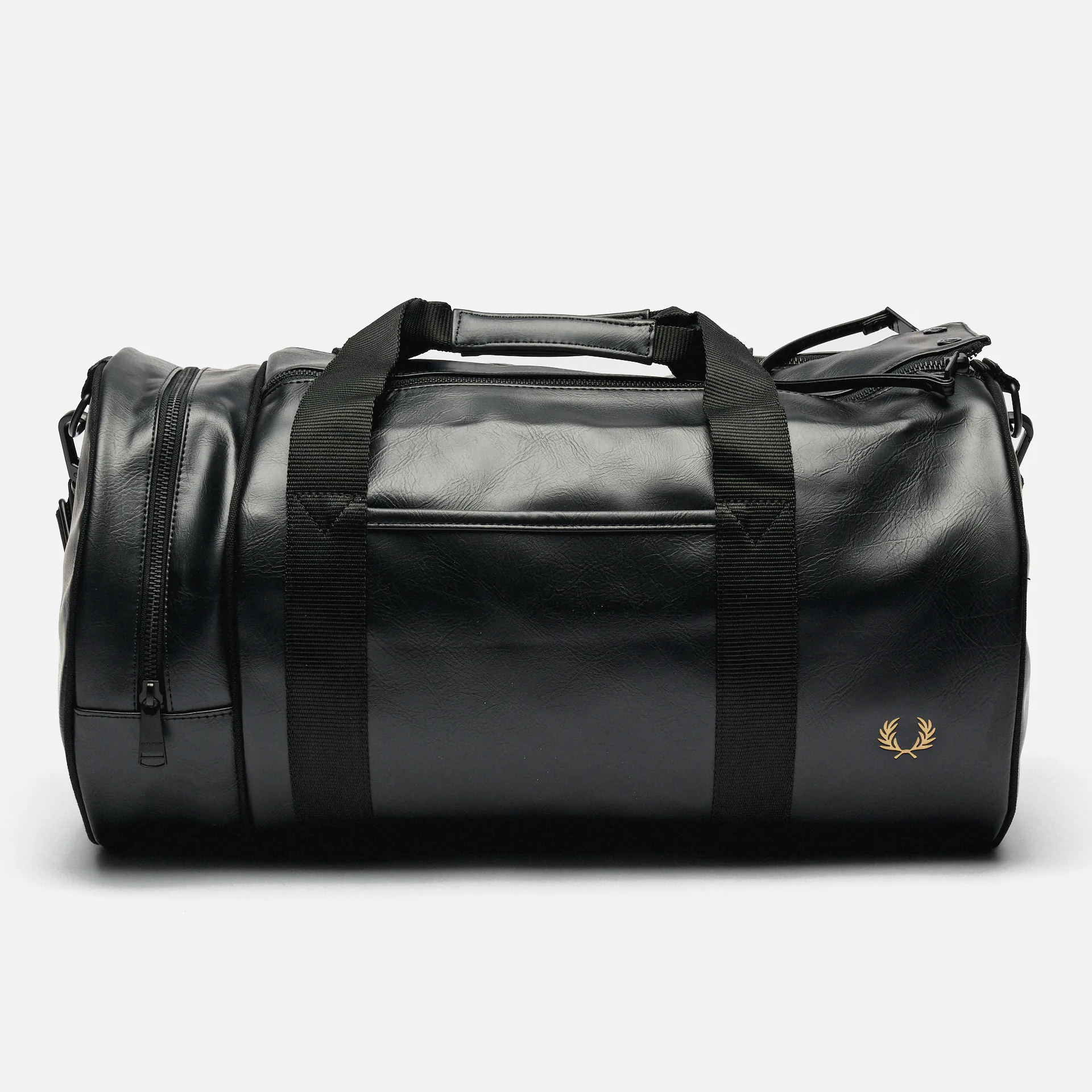 Fred Perry Tonal PU Barrel Bag Black