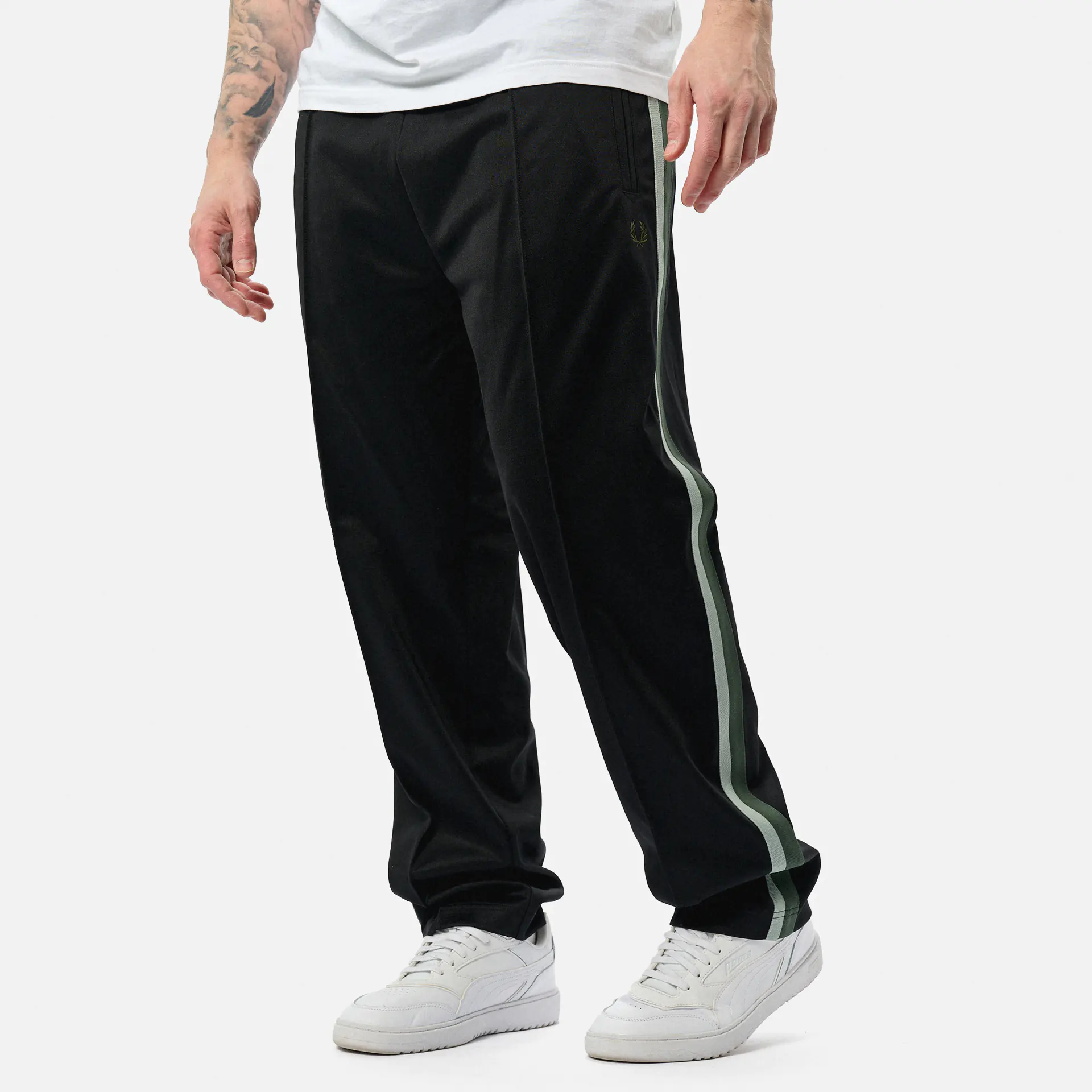 Fred Perry Two Colour Tape Track Pants Black 