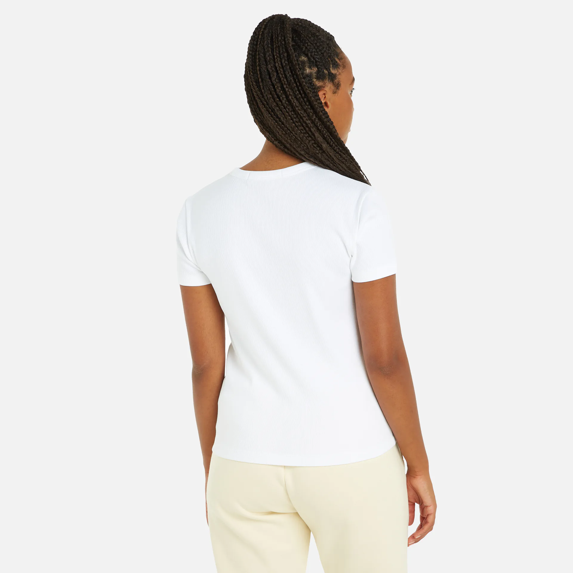 Calvin Klein Jeans Woven Regular Tee Label White Rib Bright
