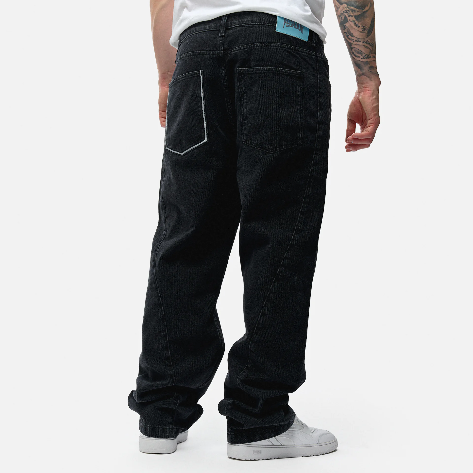 PEGADOR Valmar Baggy Jeans Washed Black