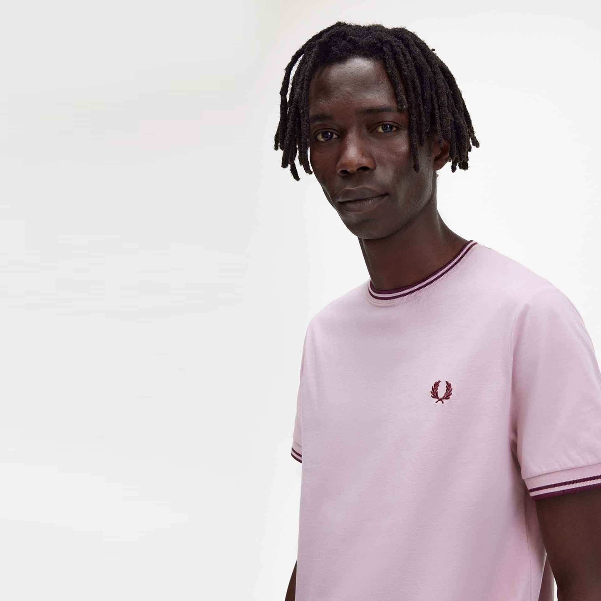Fred Perry Twin Tipped T-Shirt Chalky Pink