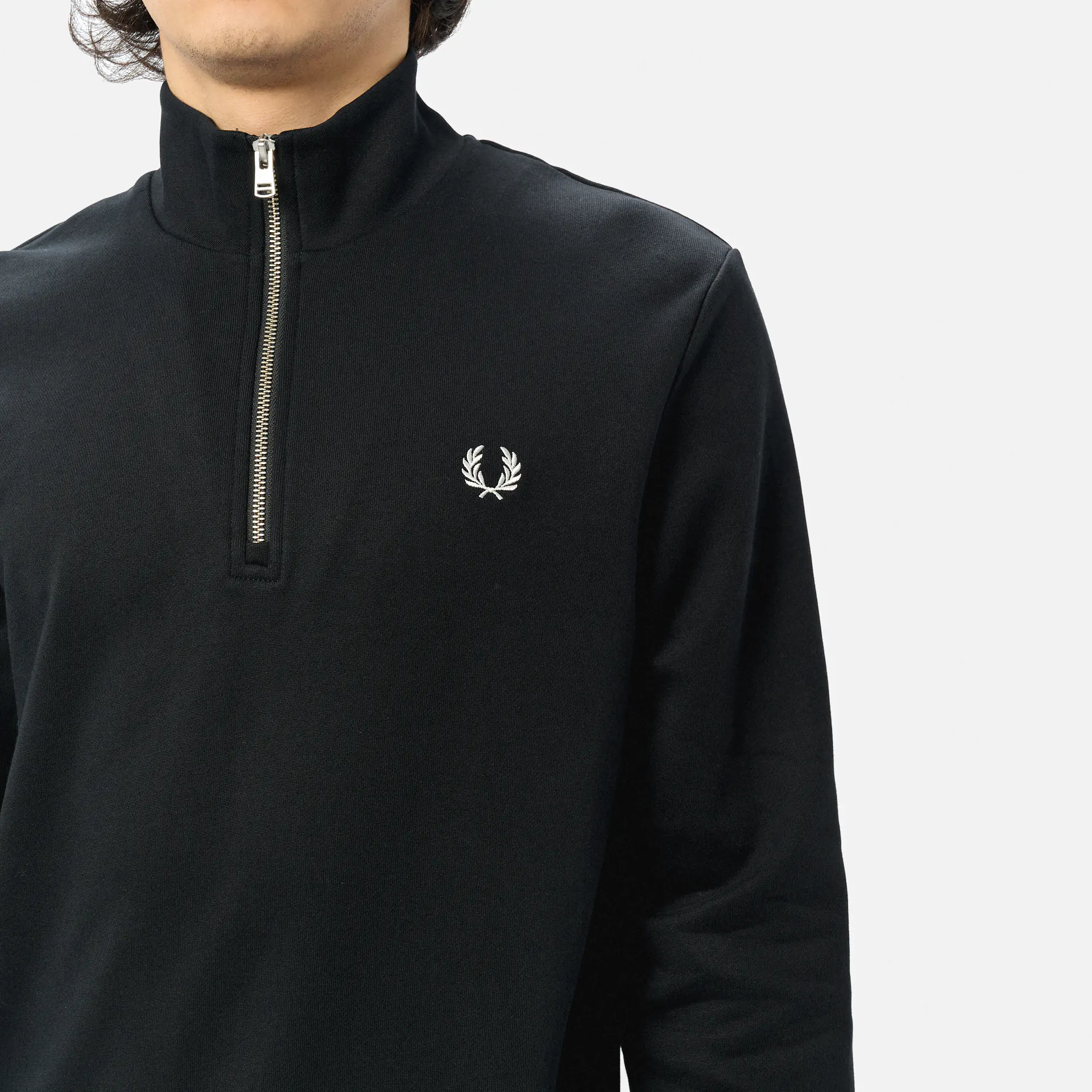 Fred Perry Half Zip Sweatshirt Black