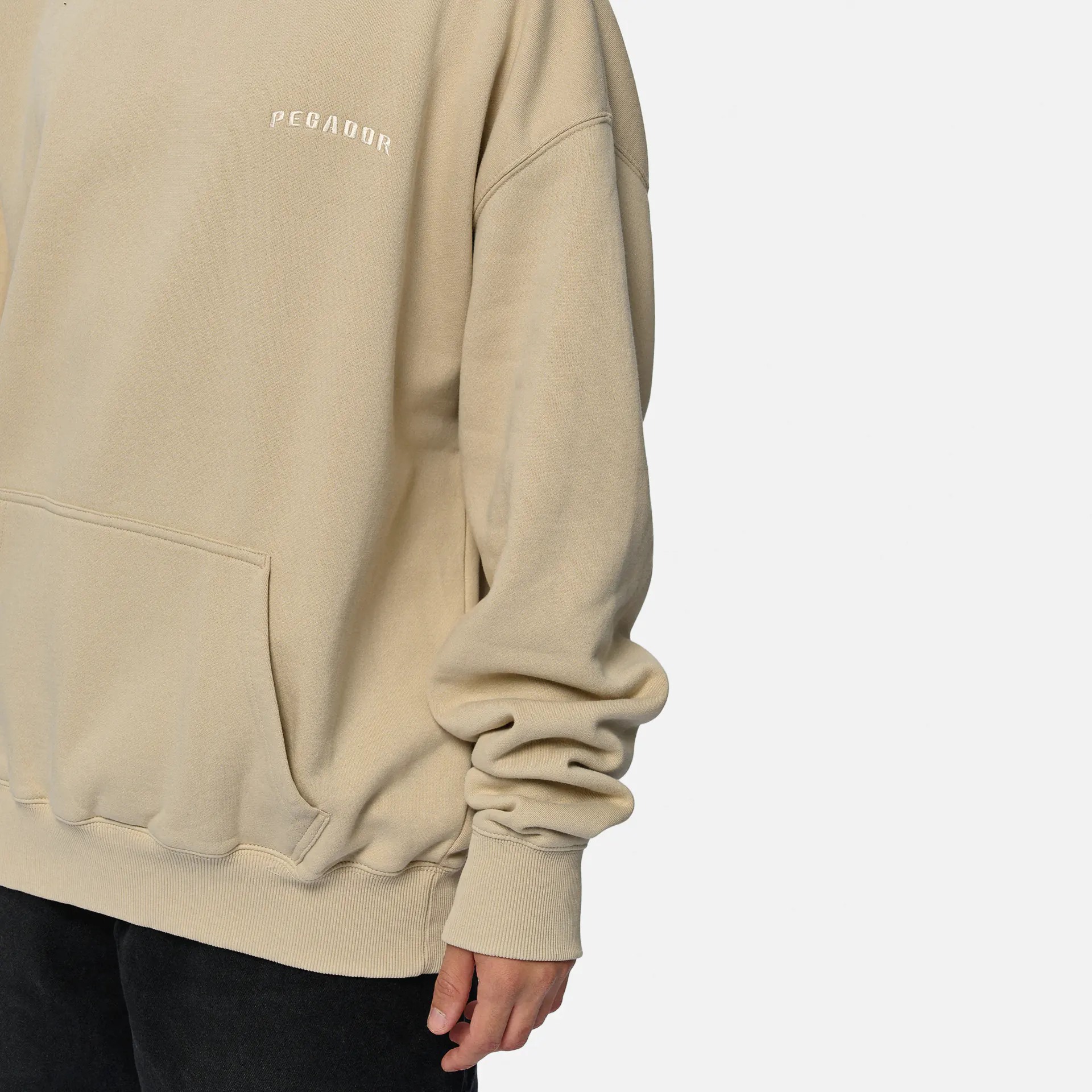 PEGADOR Buford Oversized Hoodie Washed Light Beige