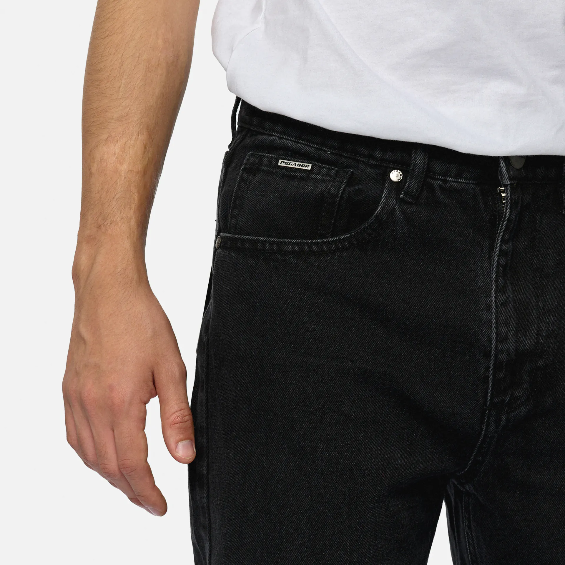 PEGADOR Baltra Baggy Jeans Washed Black