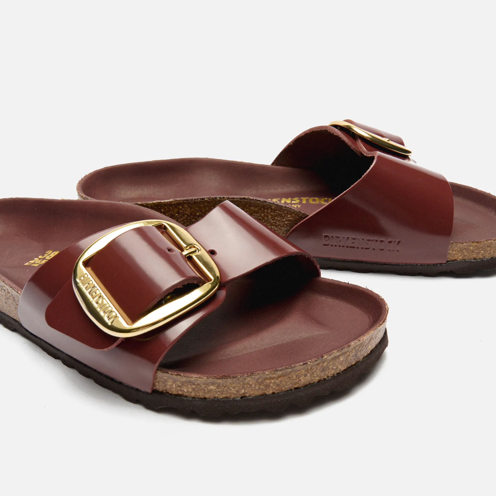 Birkenstock Madrid Big Buckle Sandals Narrow High Shine Chocolate