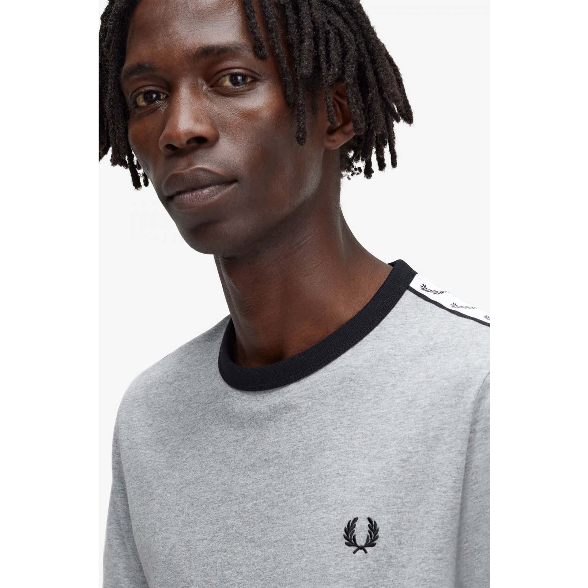 Fred Perry Taped Ringer T-Shirt Steel Marl