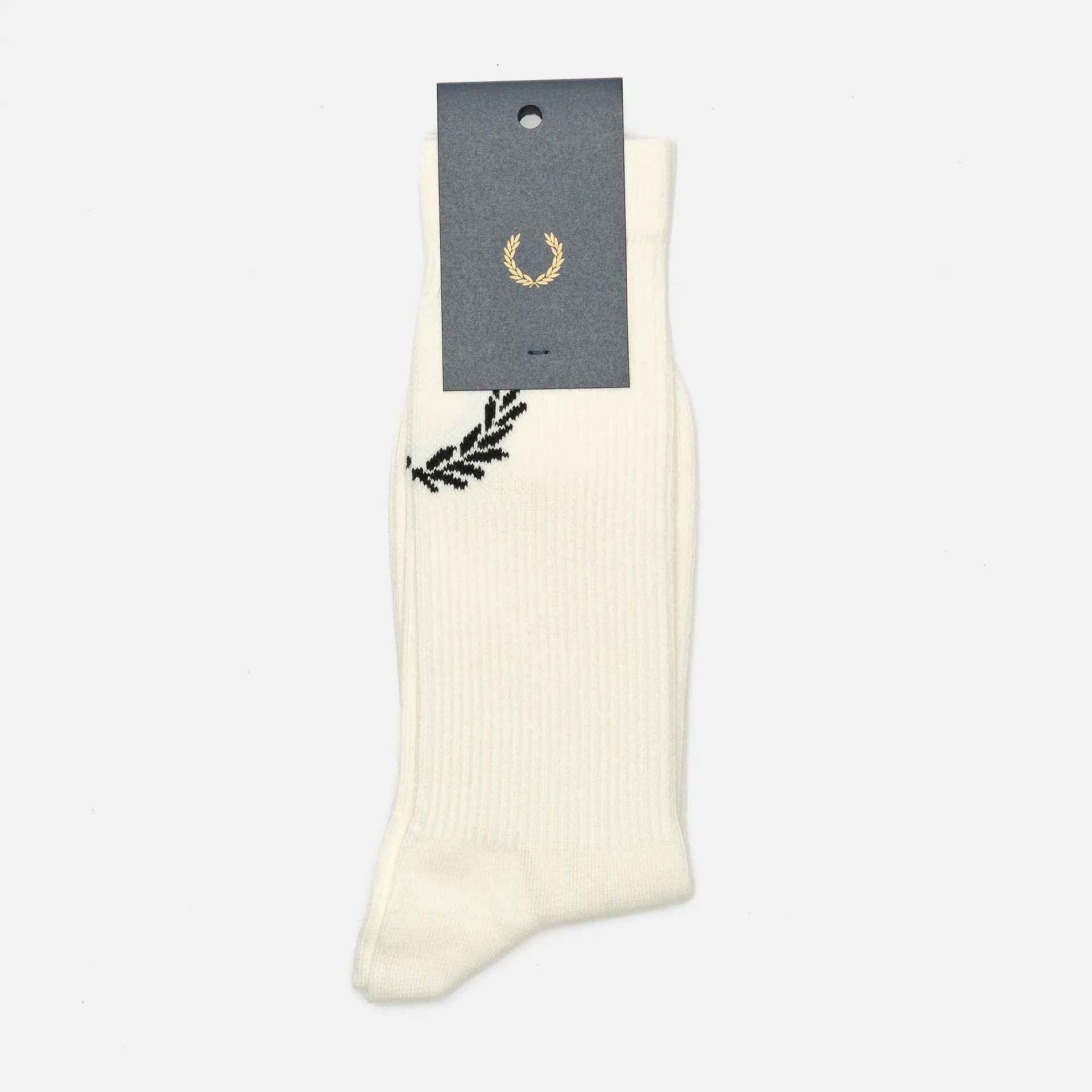 Fred Perry Laurel Wreath Jacquard Socks Snow White/Black