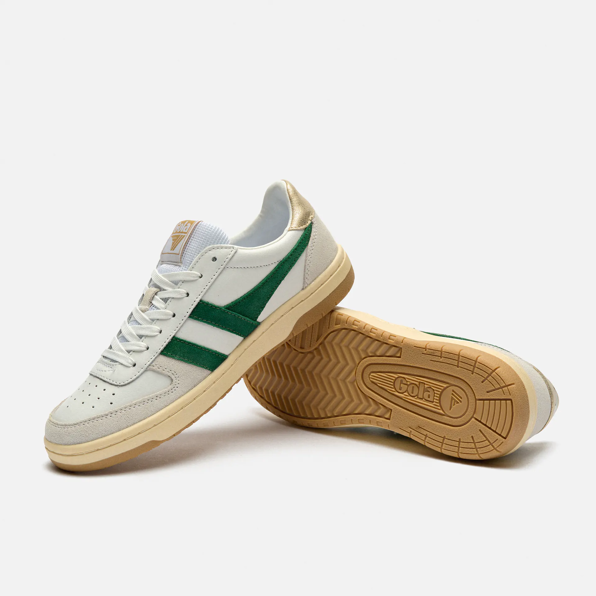 Gola Hawk Sneaker White/Dark Green/Gold 