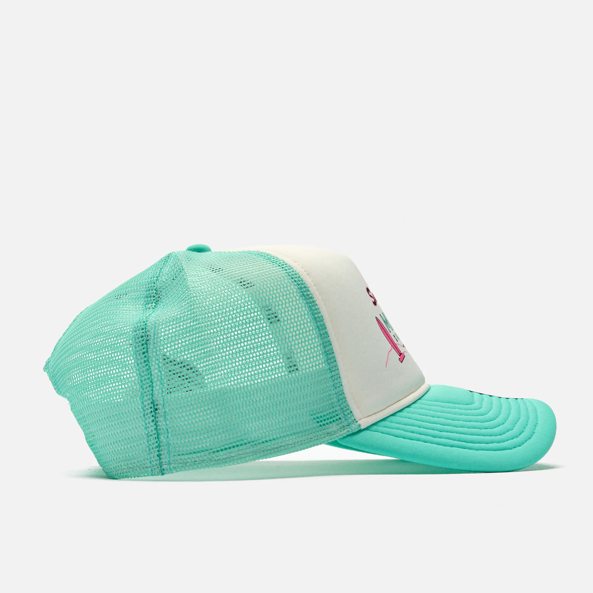 New Era Foam Front Trucker Cap Mint/White