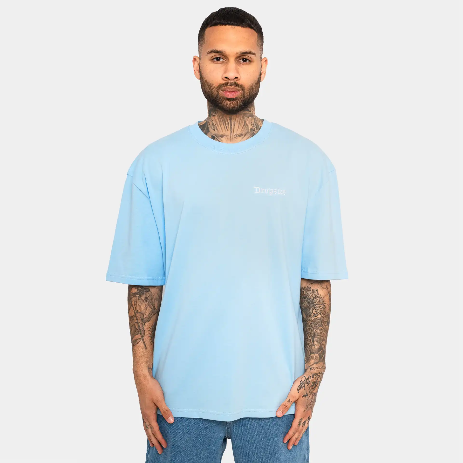 Dropsize Oversize Embo T-Shirt Baby Blue
