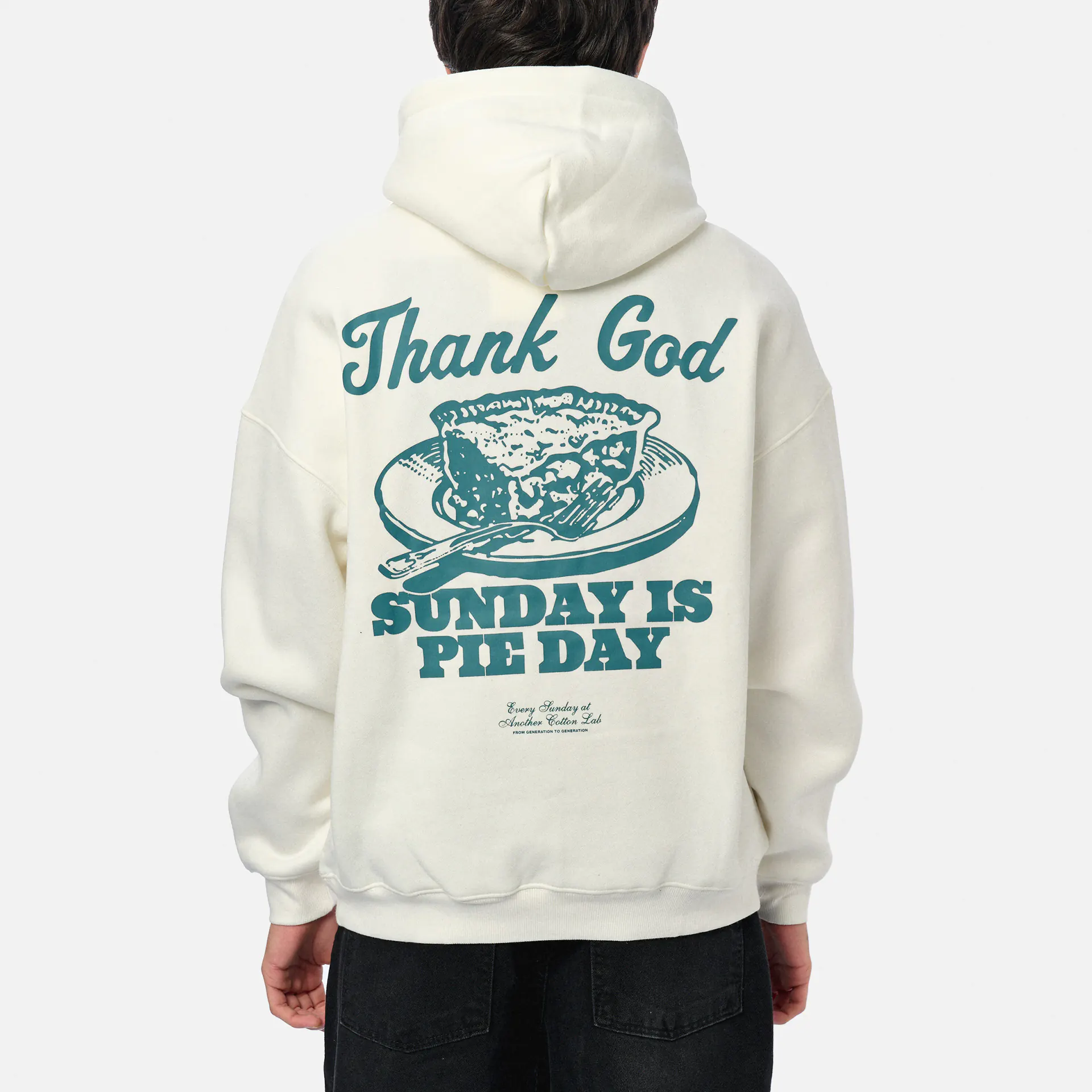 Another Cotton Pie Day Oversized Hoodie White