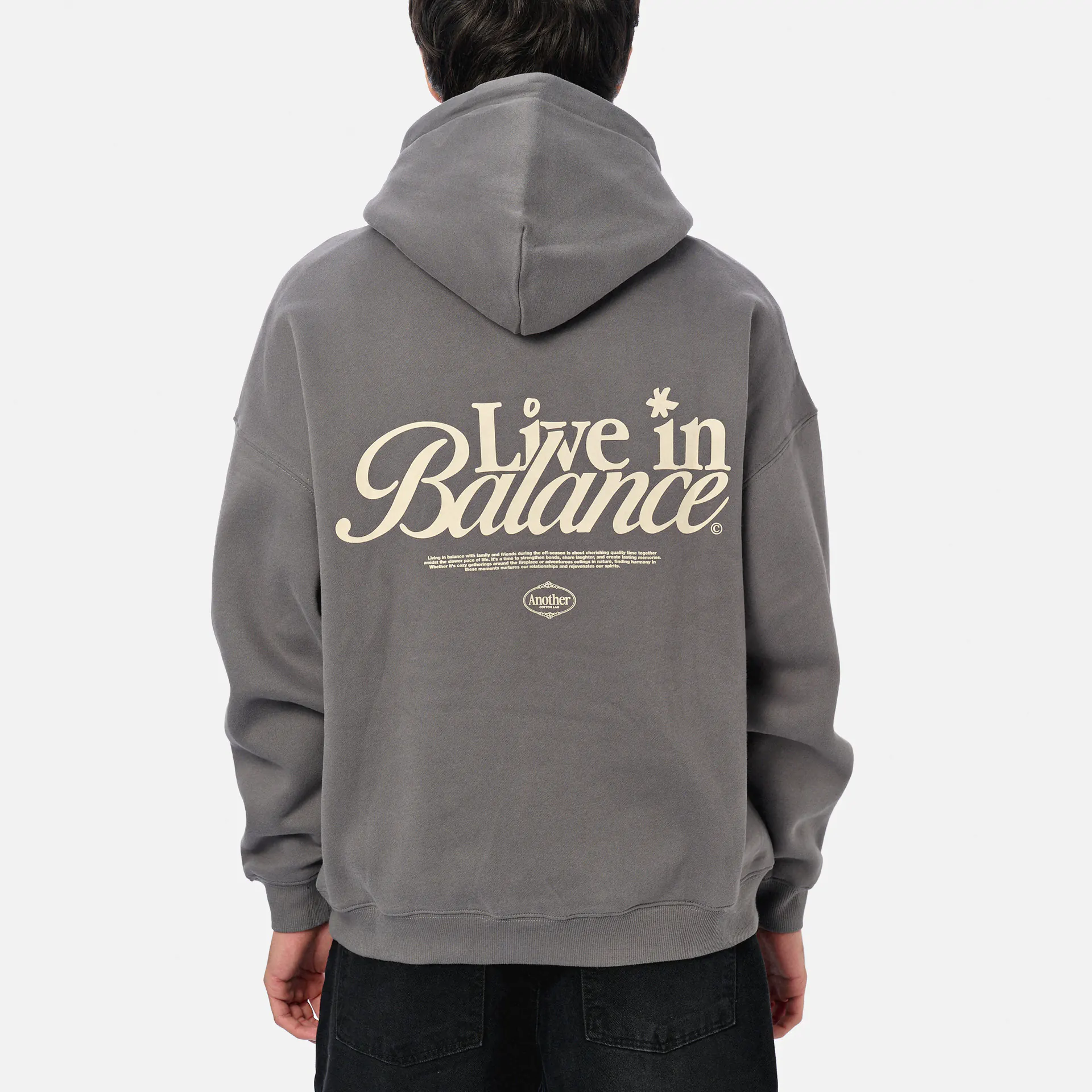 Another Cotton Live in Balance Heavy Oversized Hoodie Grey