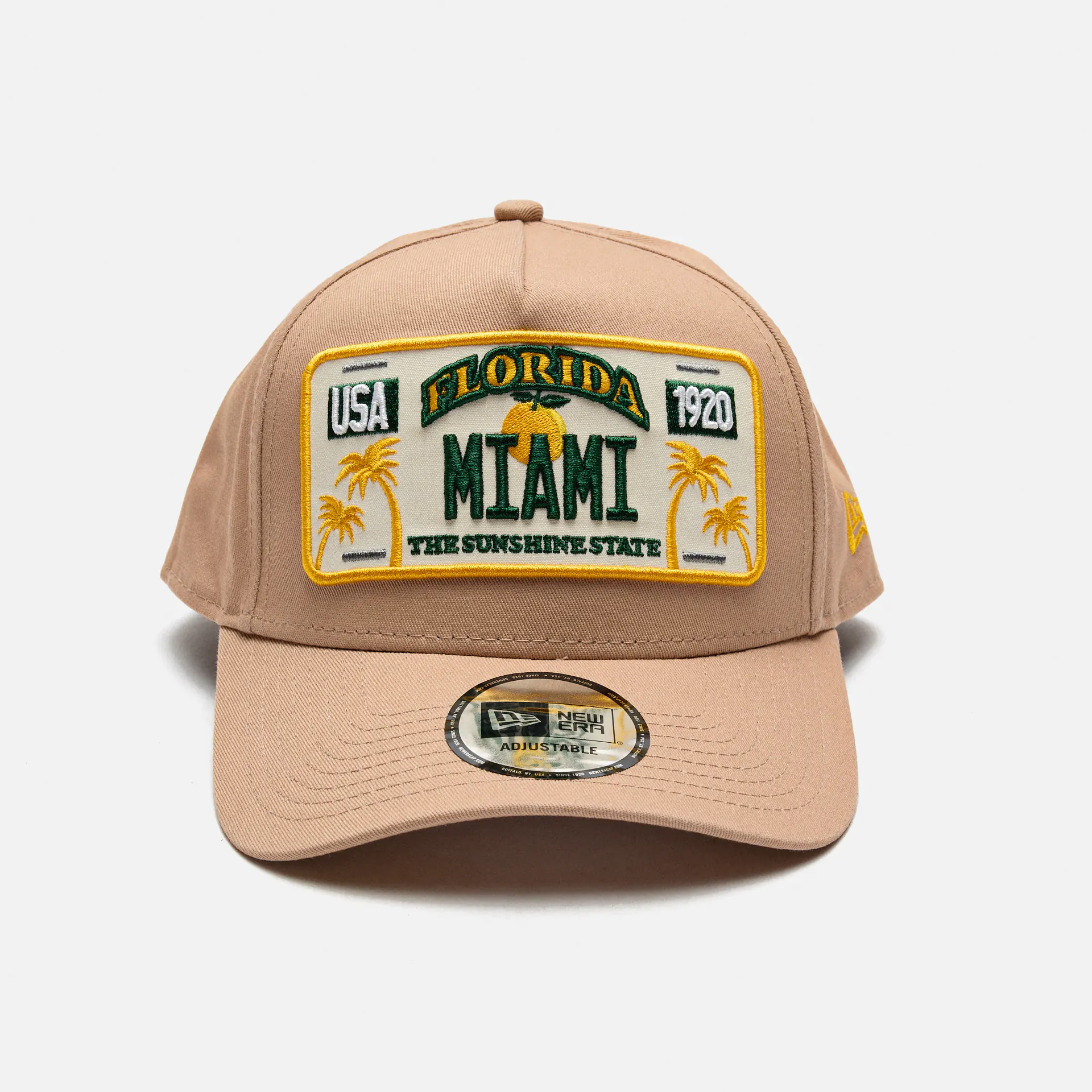 New Era Miami License Plate 9FORTY A-Frame Cap Beige