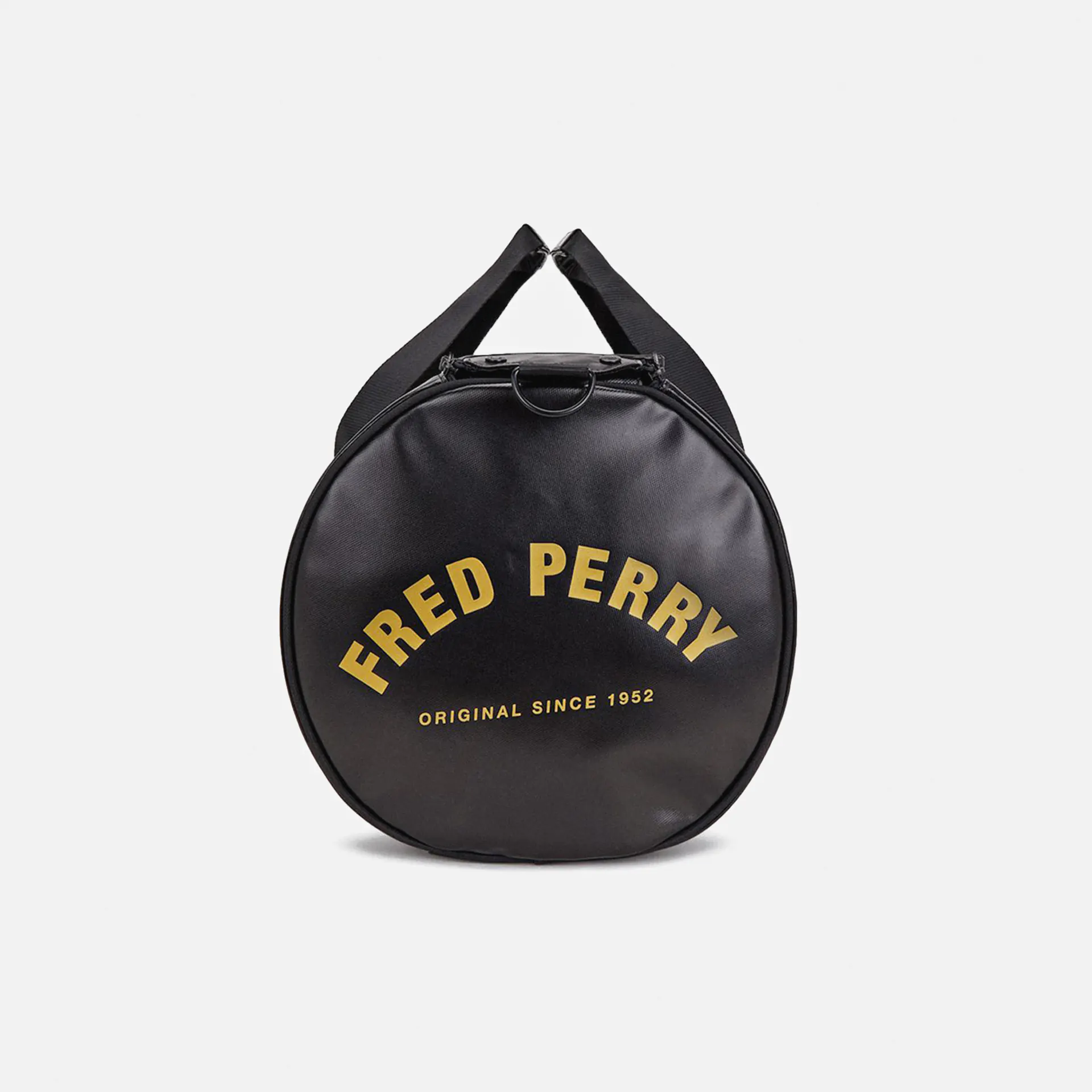 Fred Perry Tonal Large Barrel Bag Black/Gold