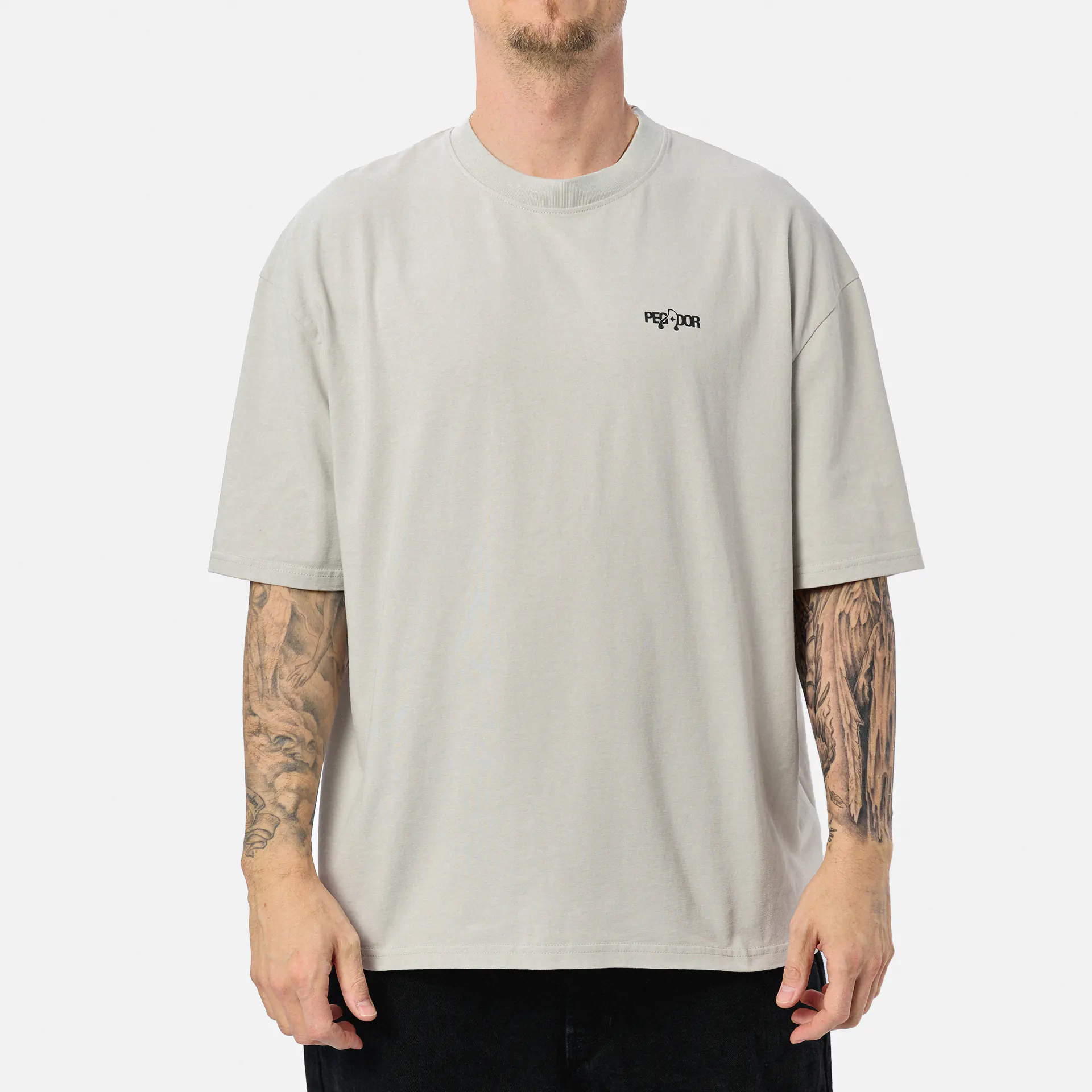 PEGADOR Hyde Oversized T-Shirt Washed Clear Grey