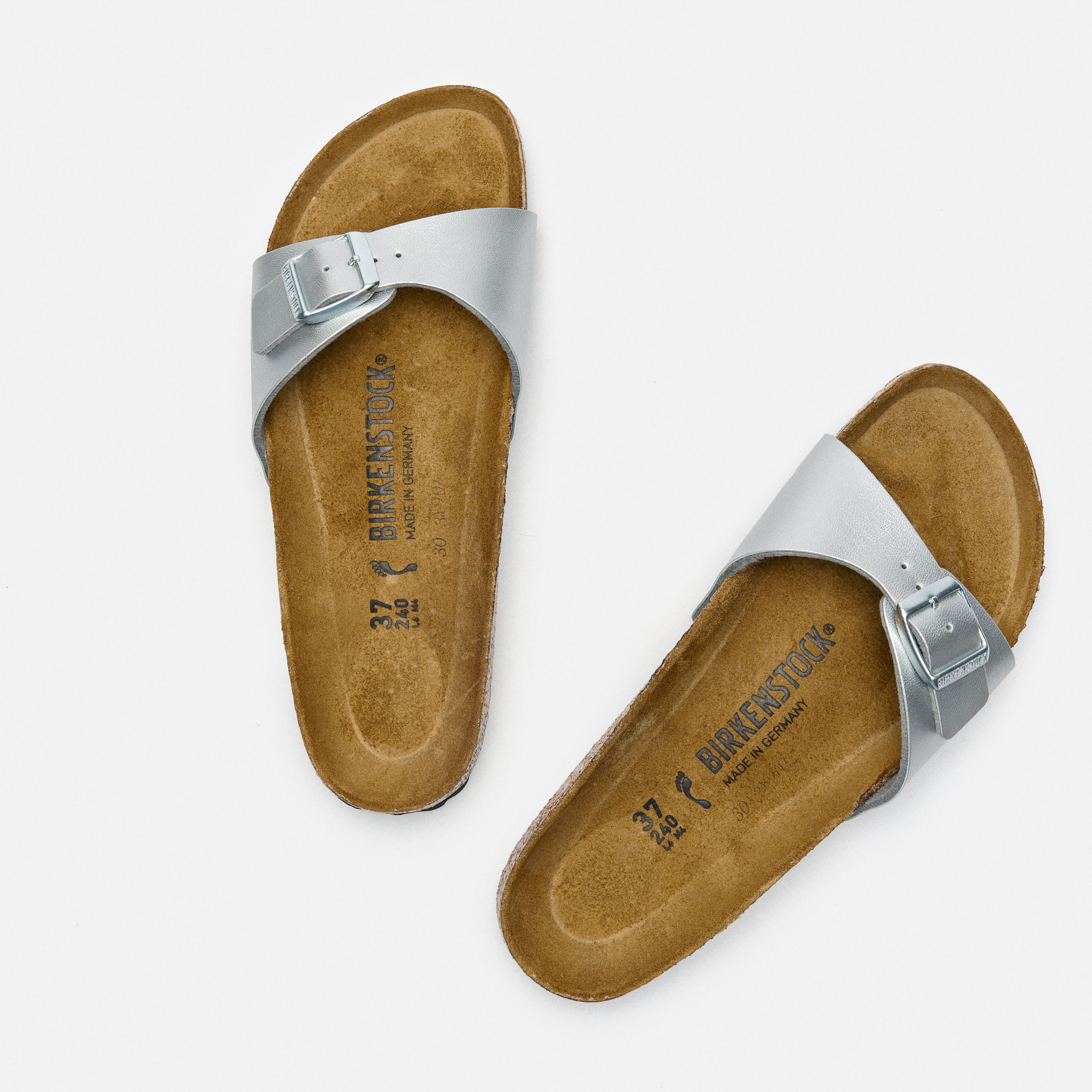 Birkenstock Madrid Birko-Flor Sandals Narrow Silver