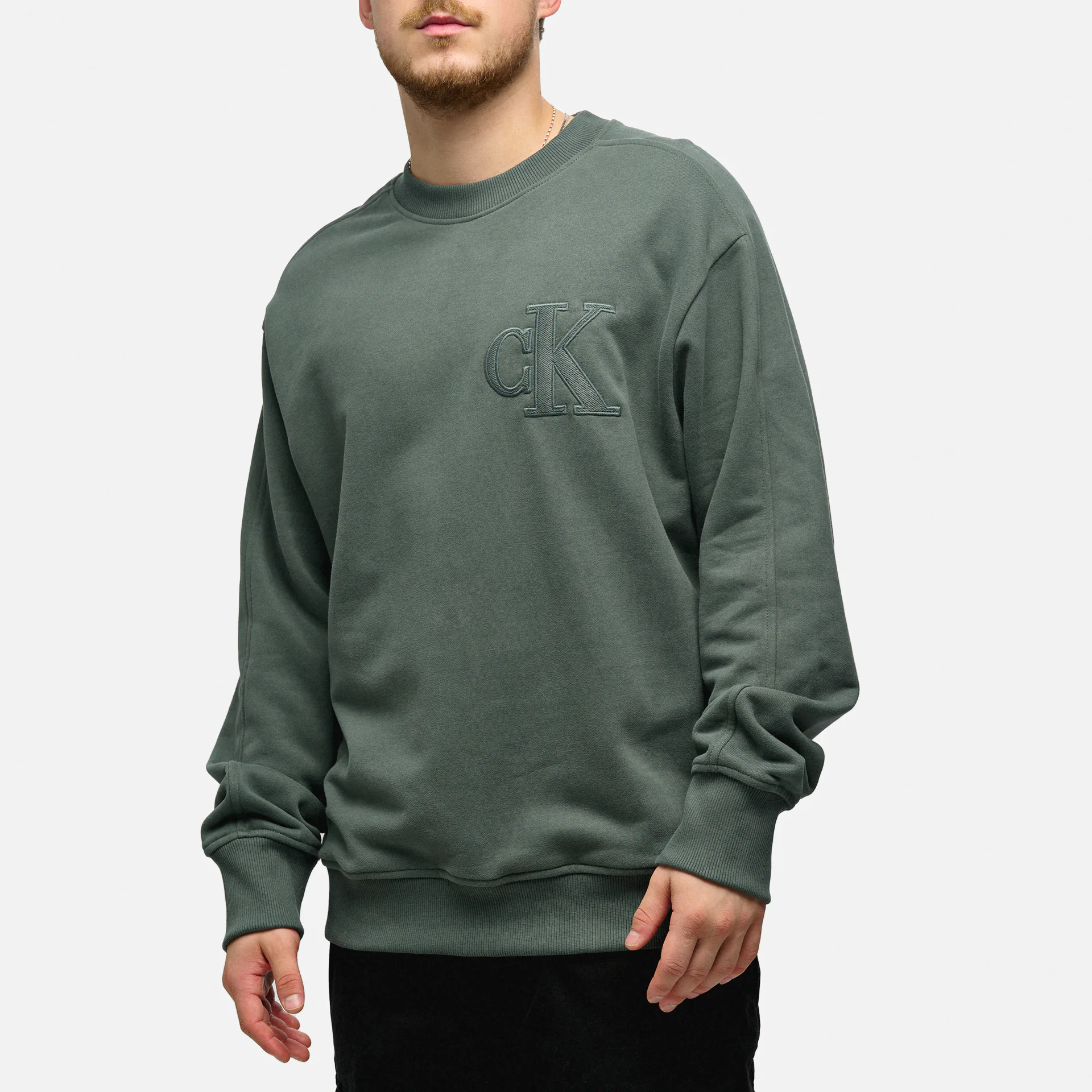 Calvin Klein Jeans Applique Crew Neck Grey