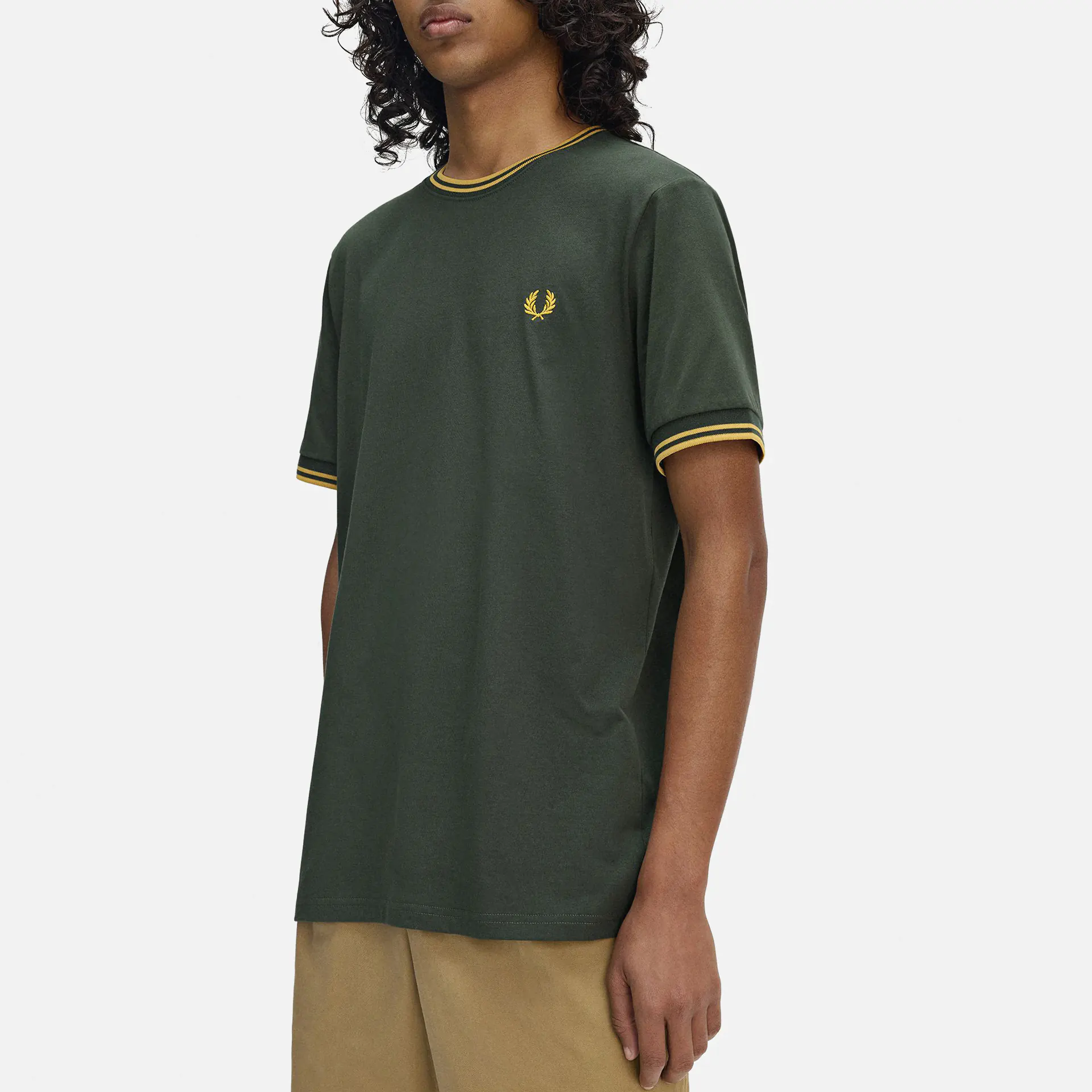 Fred Perry Twin Tipped T-Shirt Carrington Green/Honeycomb