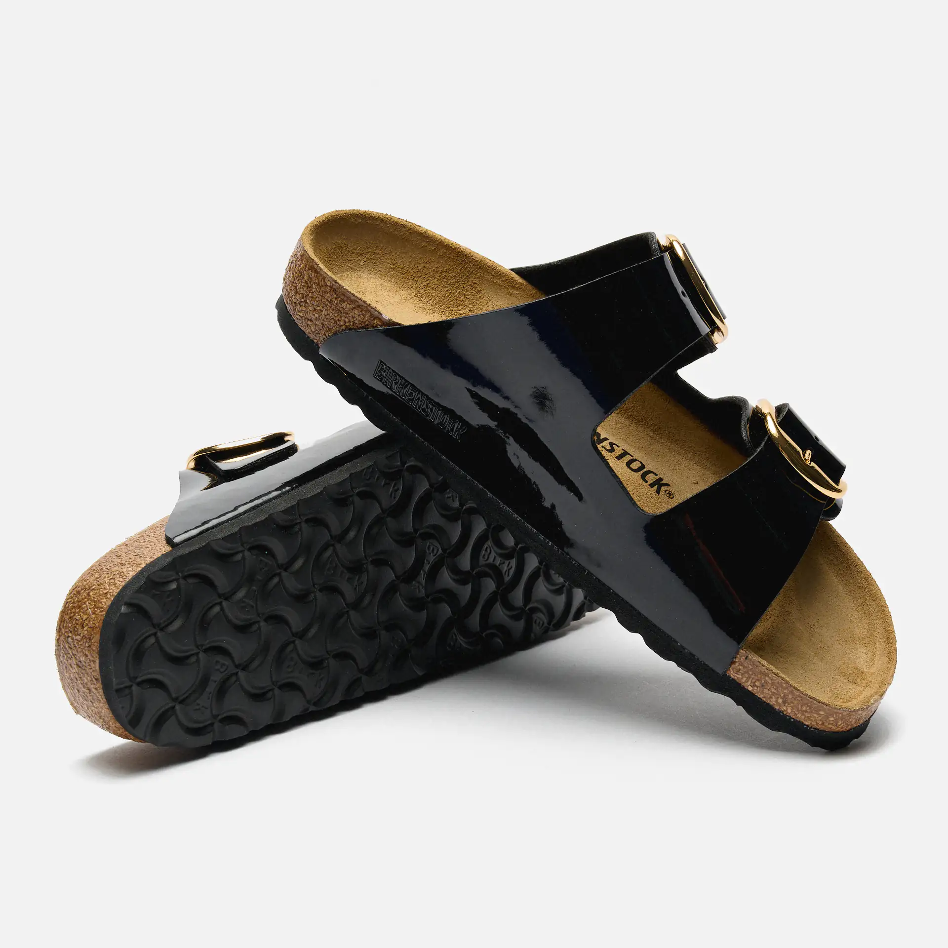 Black patent birkenstock sandals on sale