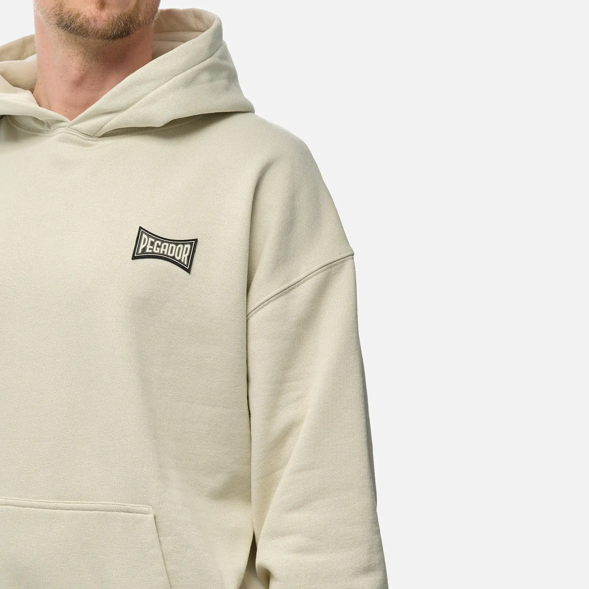 PEGADOR Dacko Oversized Hoodie Washed Salty Cream Black