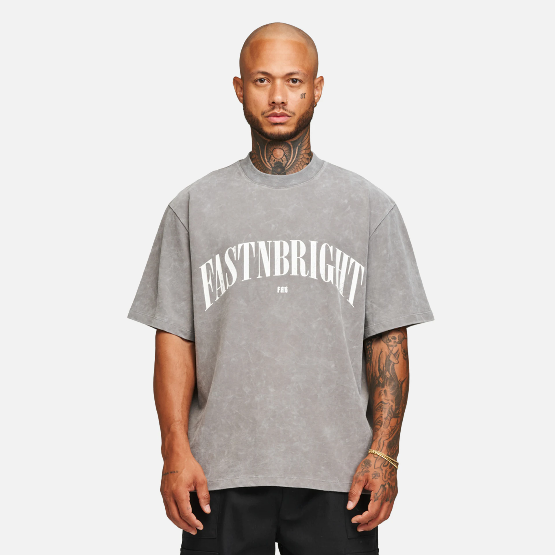 Fast and Bright FAB T-Shirt Washed Grey