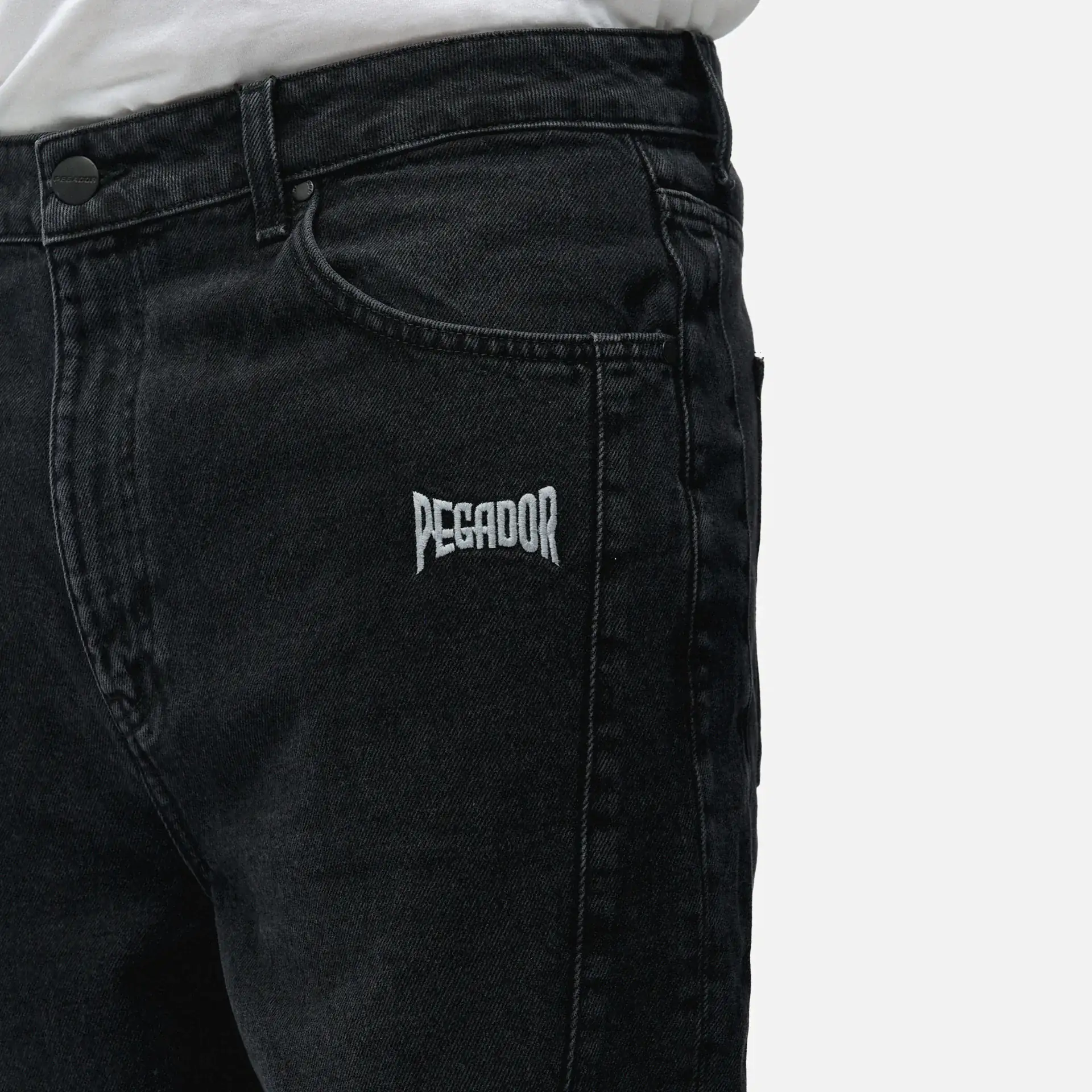 PEGADOR Valmar Baggy Jeans Washed Black