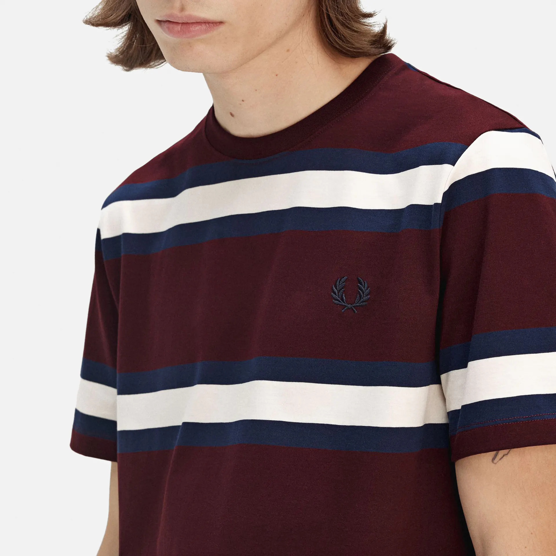 Fred Perry Bold Stripe T-Shirt Oxblood