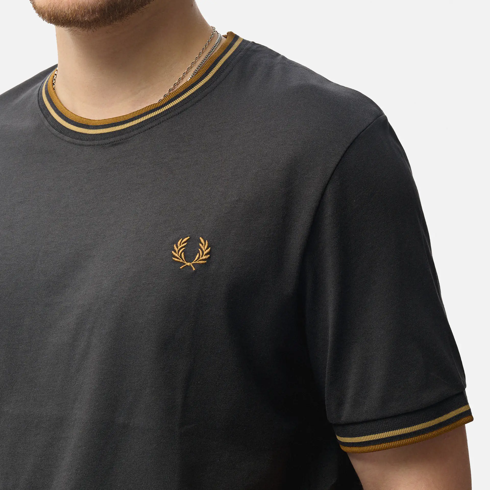 Fred Perry Twin Tipped T-Shirt  Anchor Grey/Warm Stone/Dark Caramel