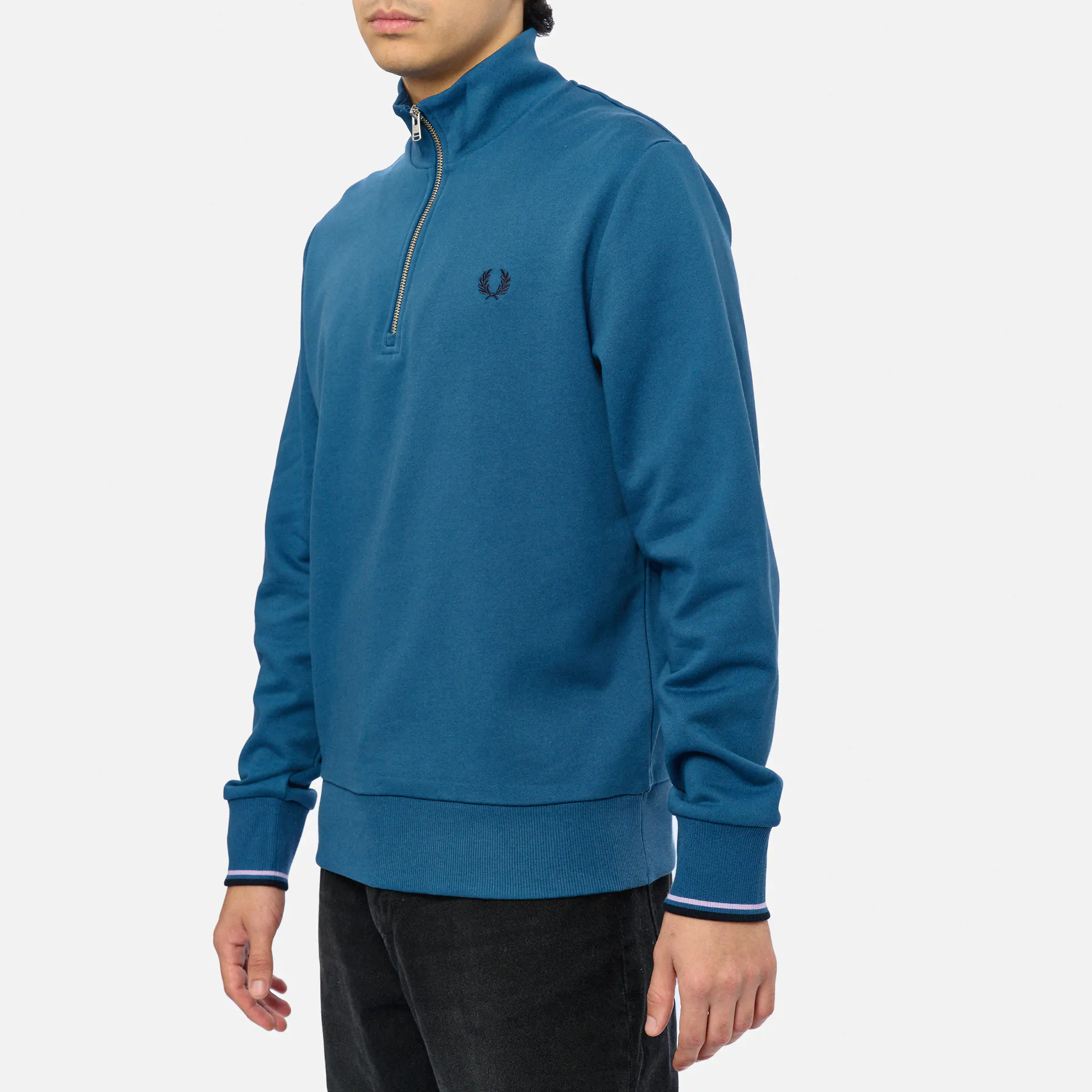 Fred Perry Half Zip Sweatshirt Midnight Blue/Ultra Violet/Navy