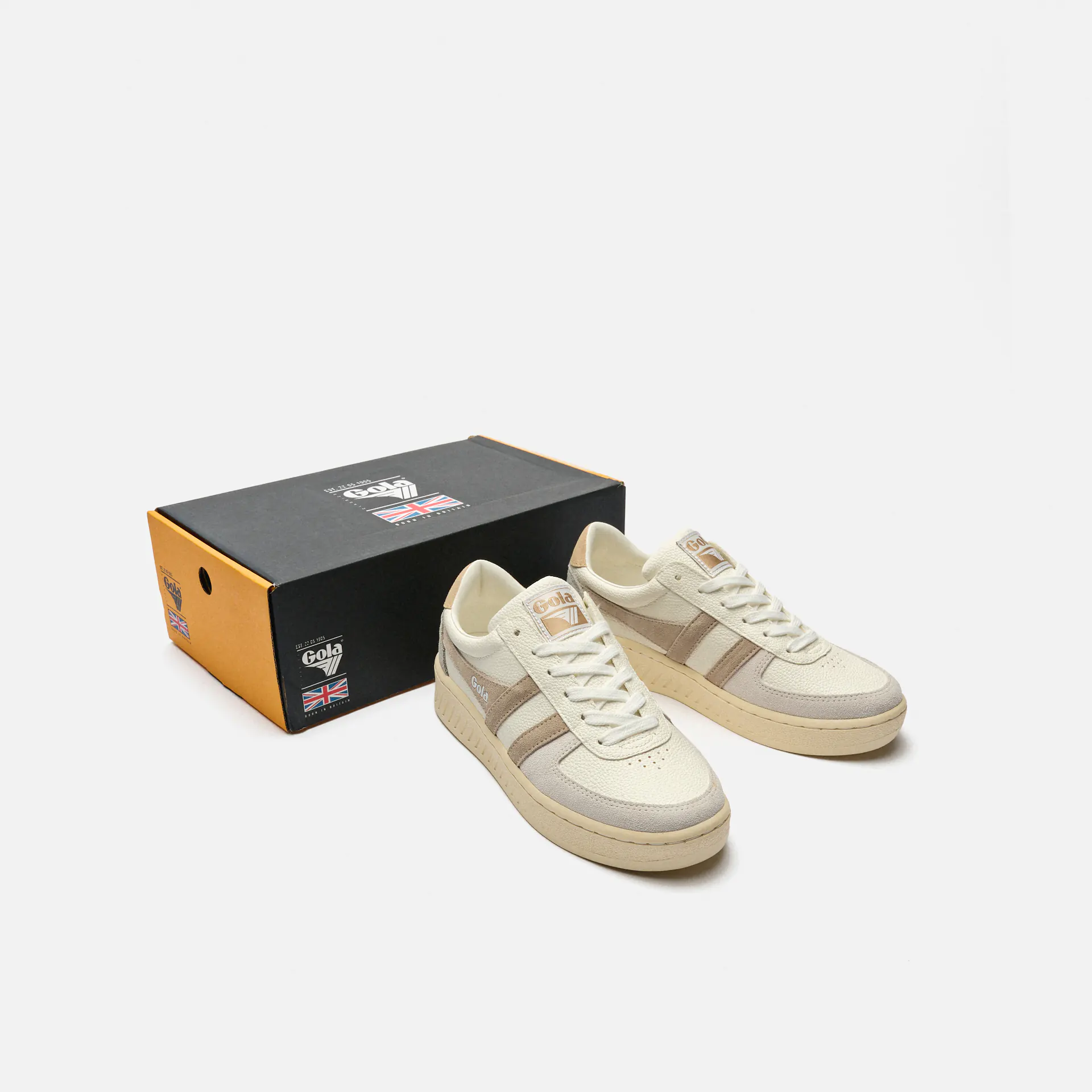 Gola Grandslam Trident Sneaker White/Feather Grey/Oat