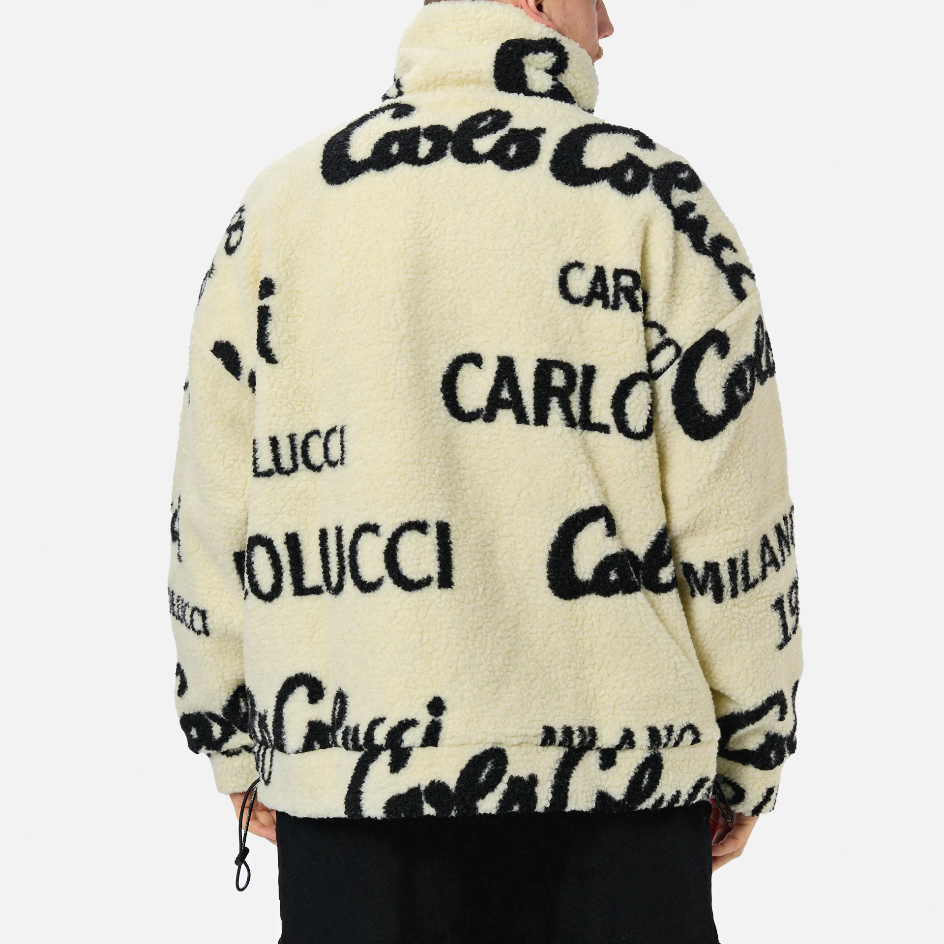 Carlo Colucci Allover Fleece Jacket White/Black