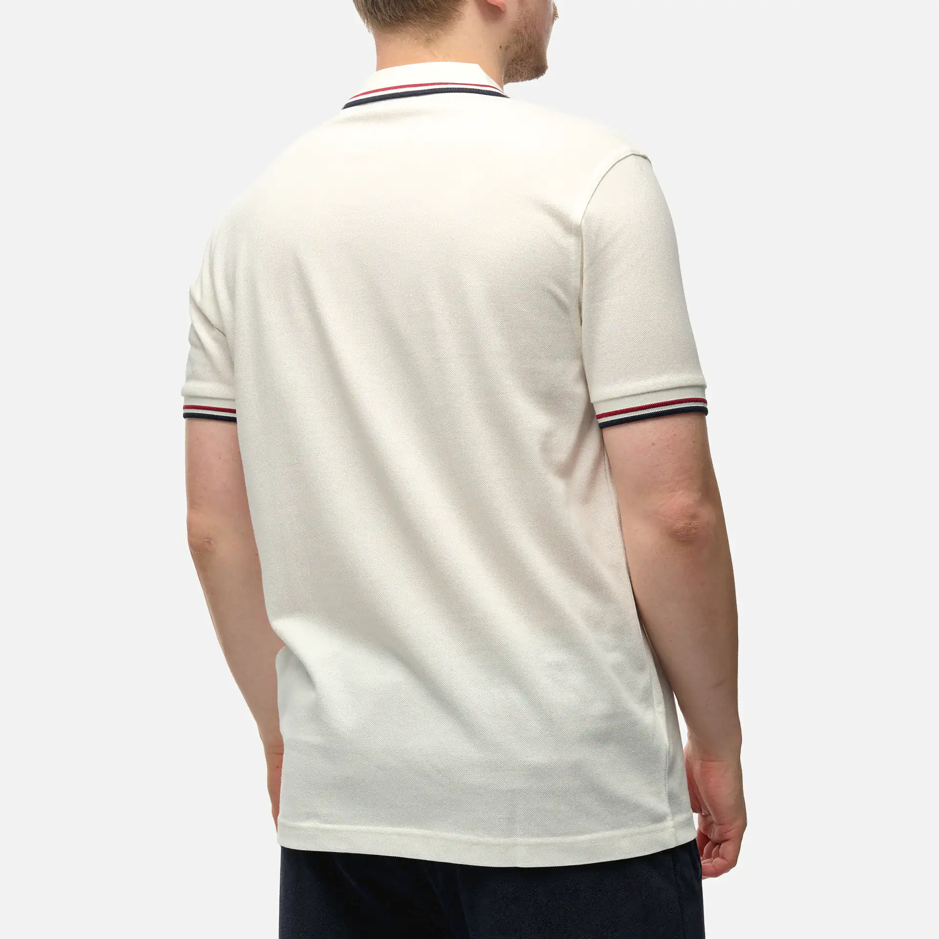 Fred Perry Twin Tipped Polo Shirt Snow White/Burnt Red/Navy