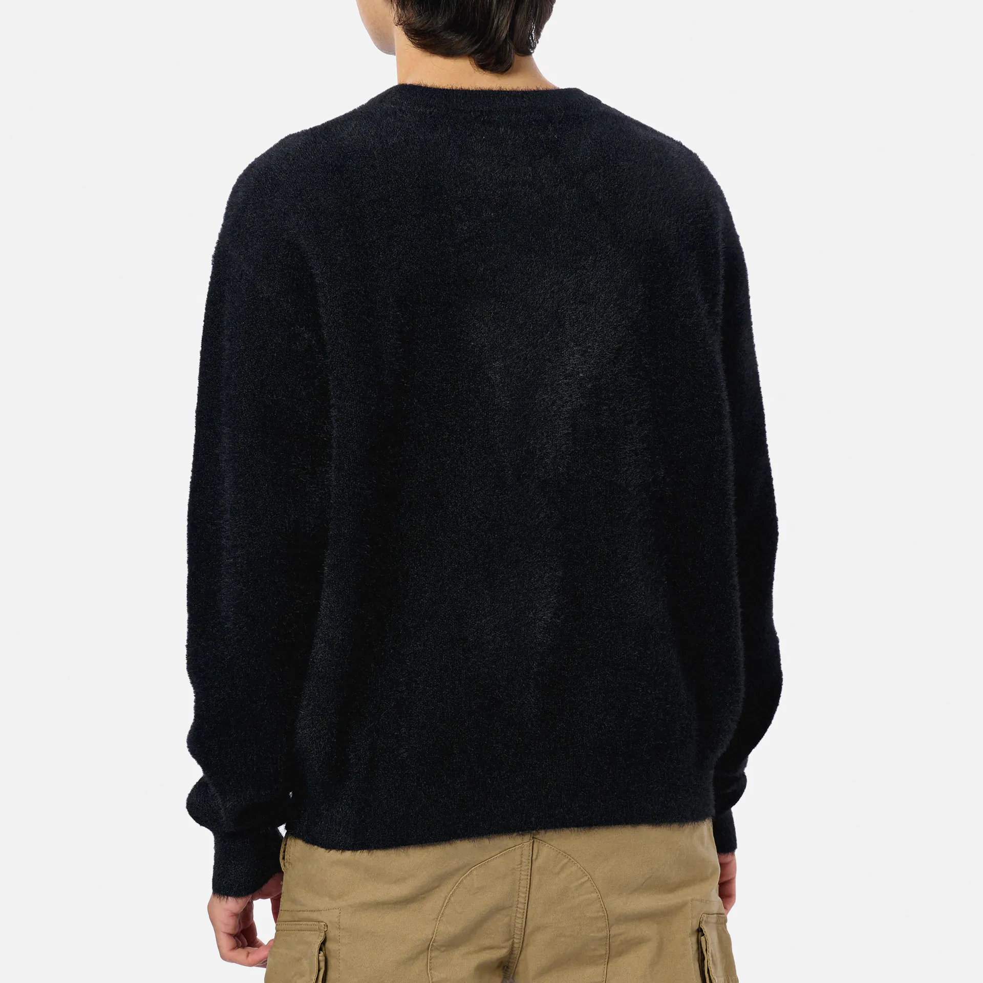 Another Cotton Chest Logo Mohair Sweater Black