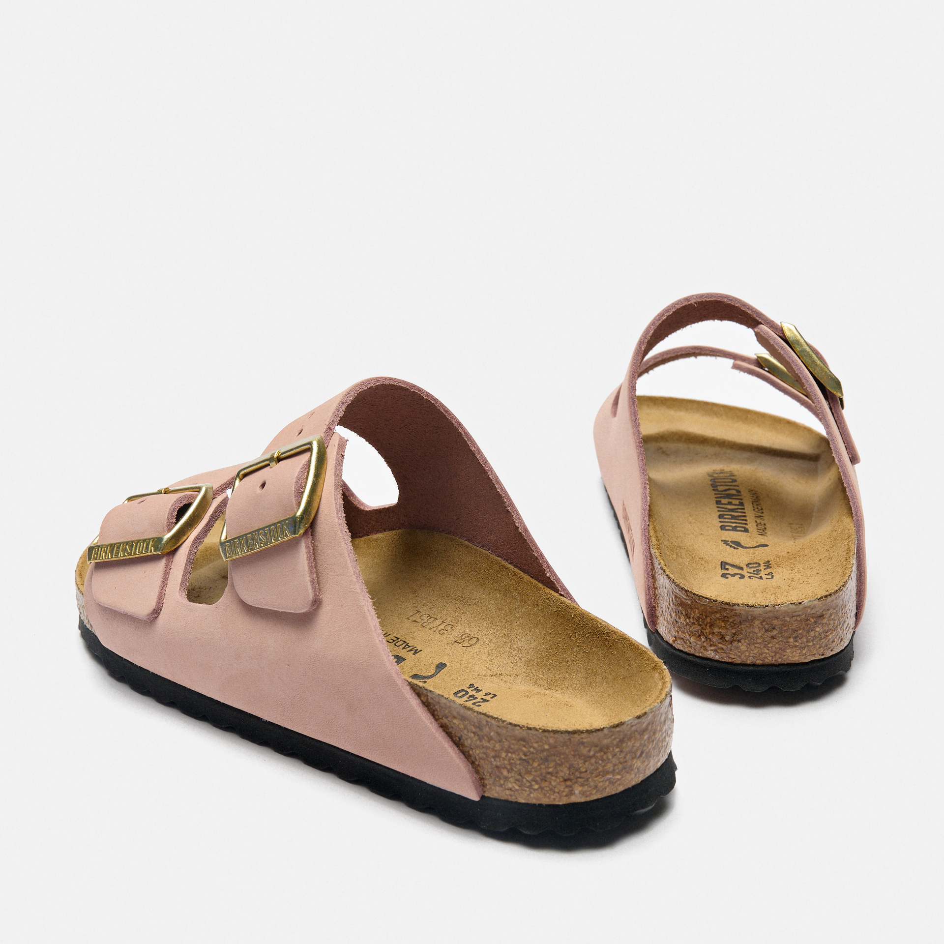 Birkenstock Arizona Nubuck Leather Sandals Narrow Soft Pink