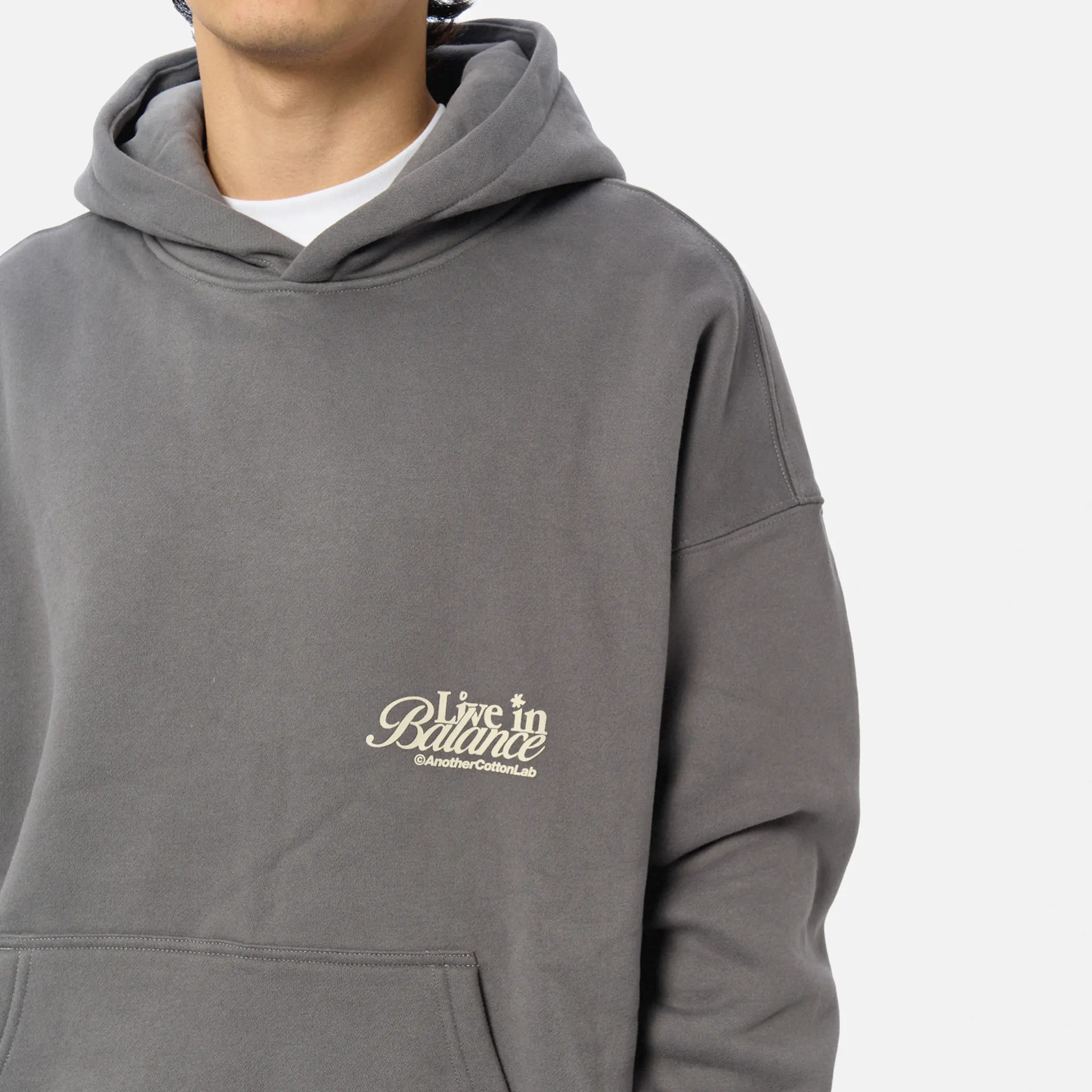 Another Cotton Live in Balance Heavy Oversized Hoodie Grey