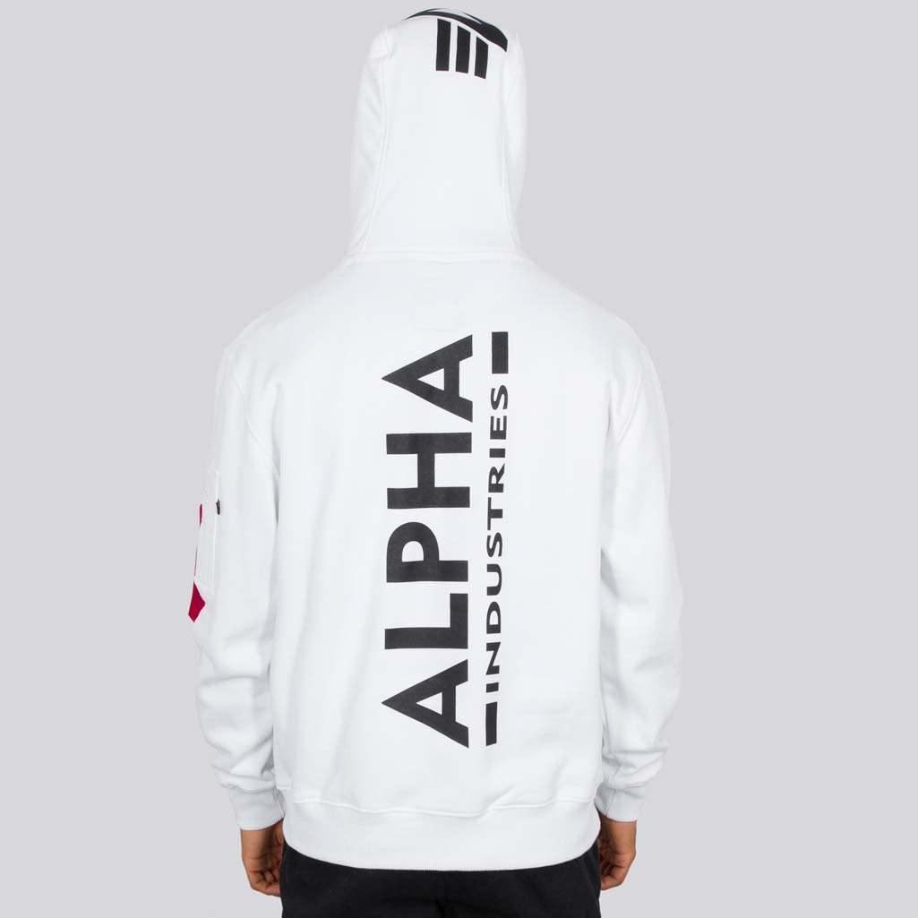 Alpha Industries Back Print Hoody White