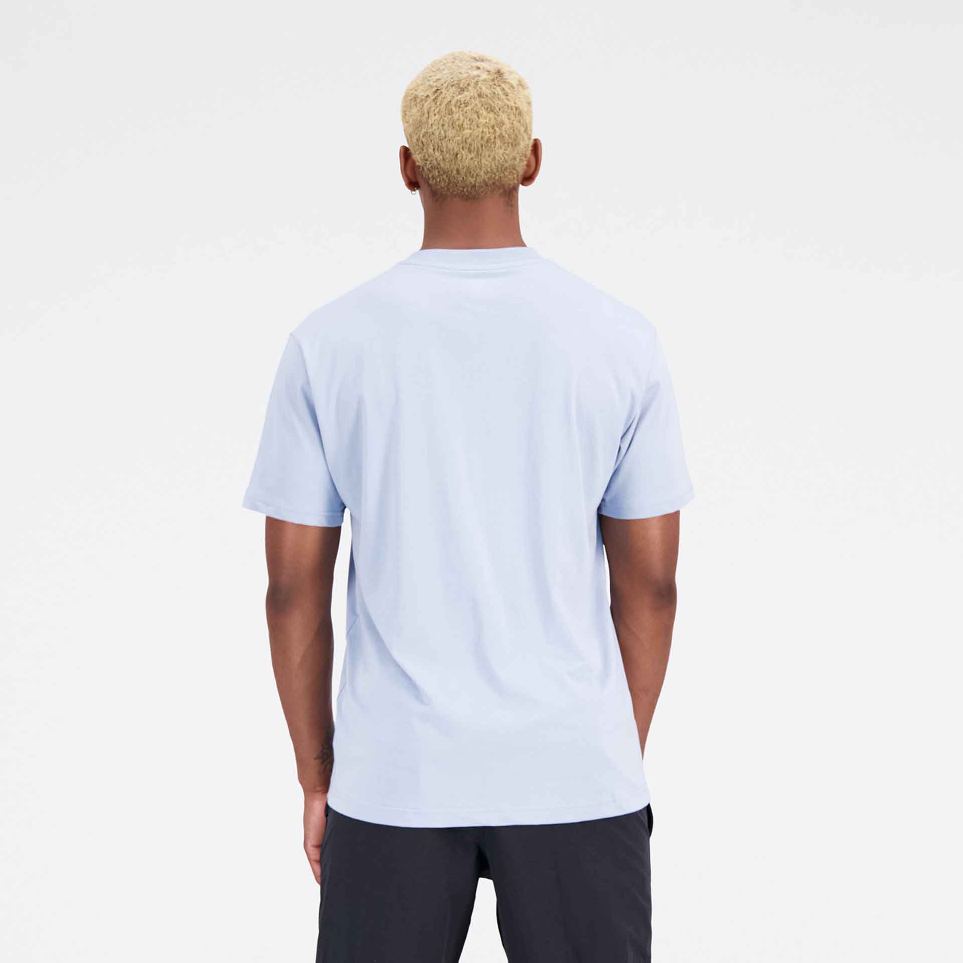 New Balance Essentials Stacked Logo Cotton Jersey T-Shirt Light Blue