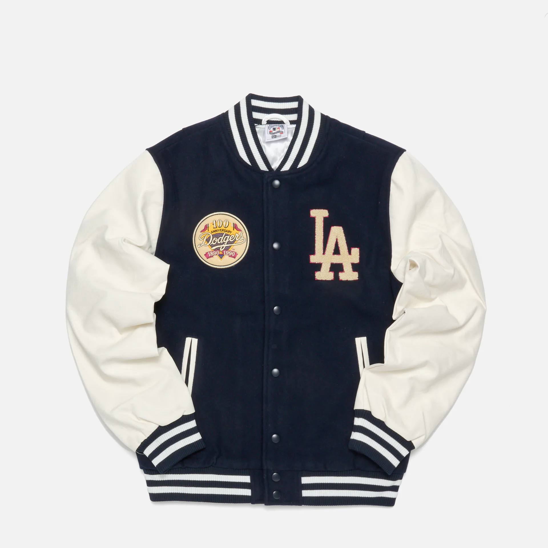 New Era MLB Large Logo Varsity Jacket Navy/Off White