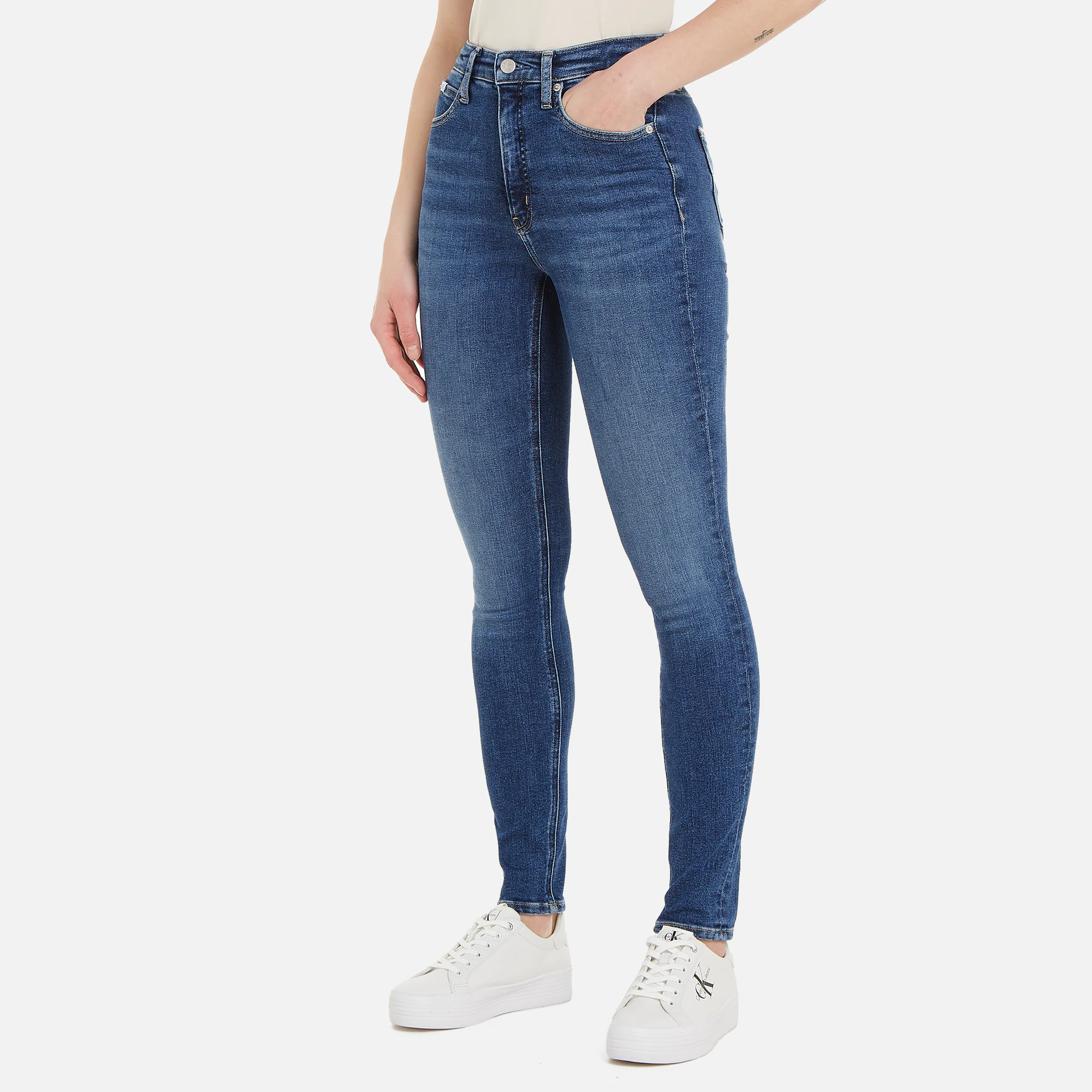 Calvin Klein High Rise Skinny Jeans Denim Medium