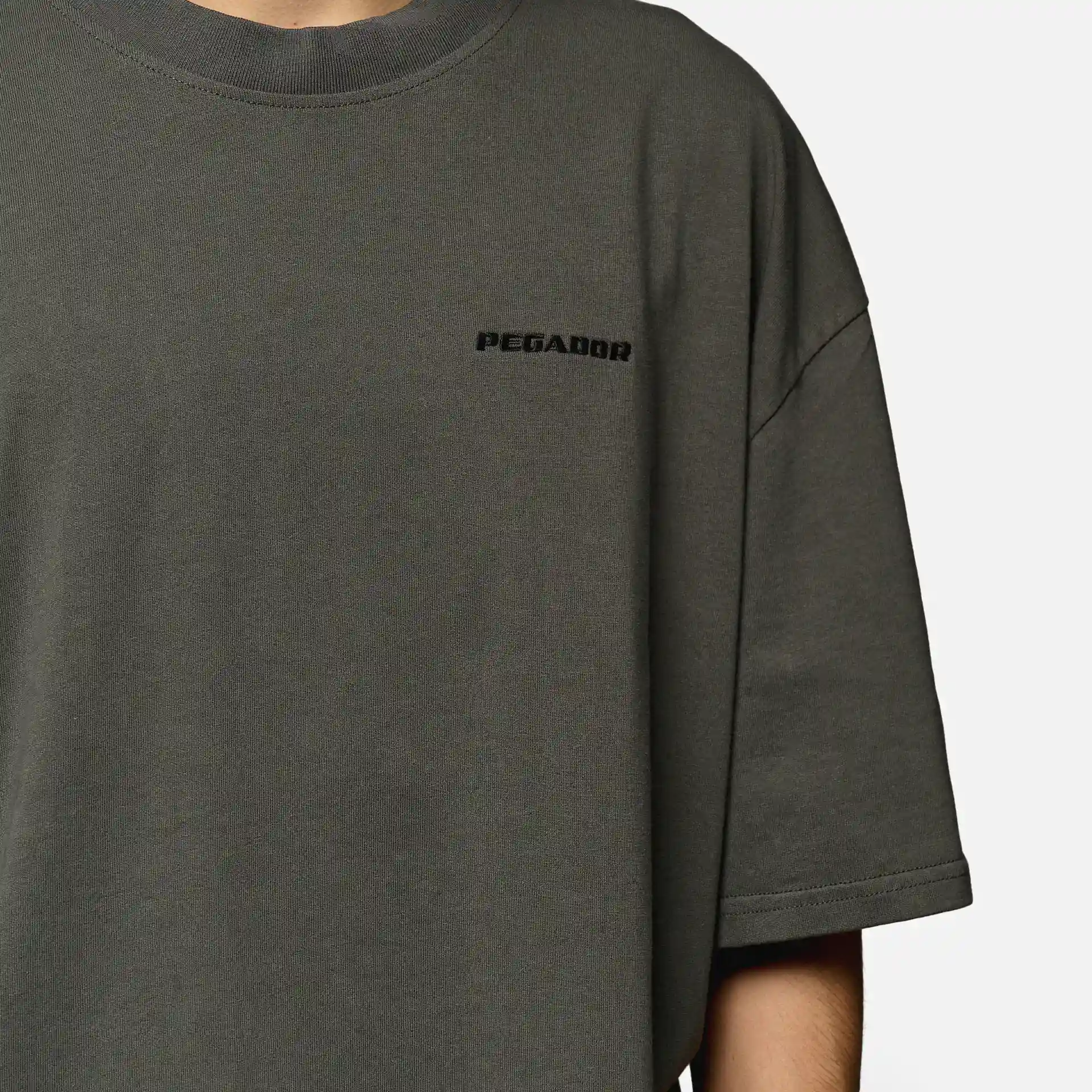 PEGADOR Logo Oversized T-Shirt Washed Anthracite