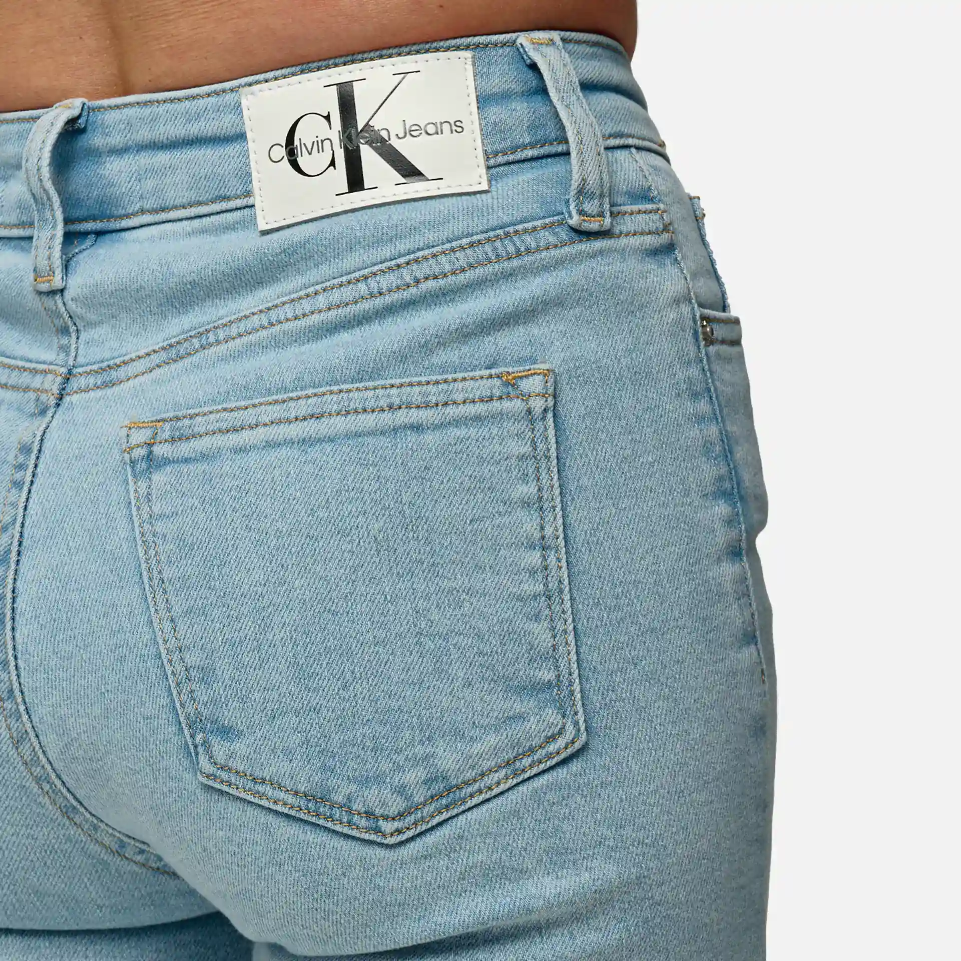 Calvin Klein Jeans High Rise Super Skinny Ankle Jeans Denim Light