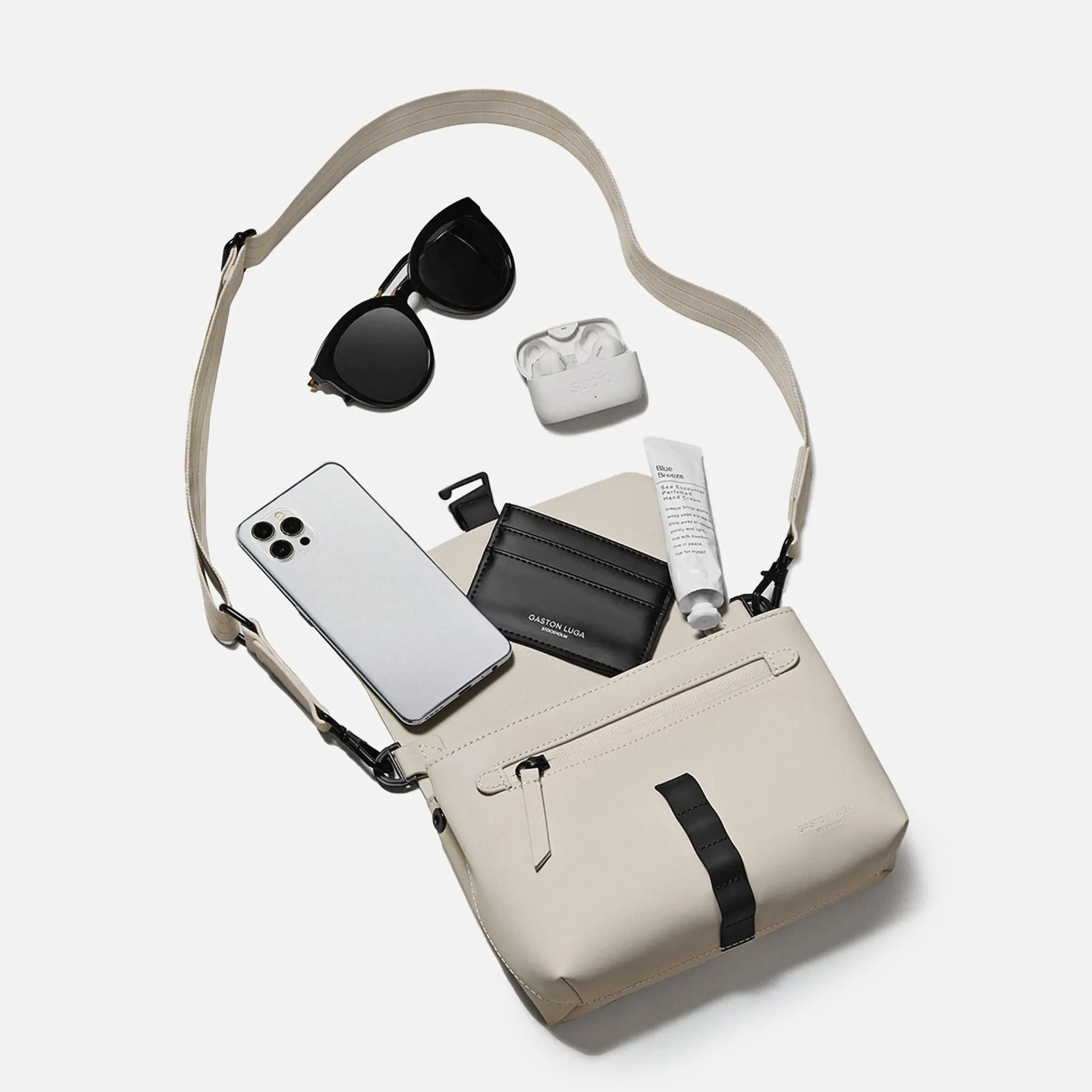 Gaston Luga Spläsh Crossbody Bag Cloud Cream