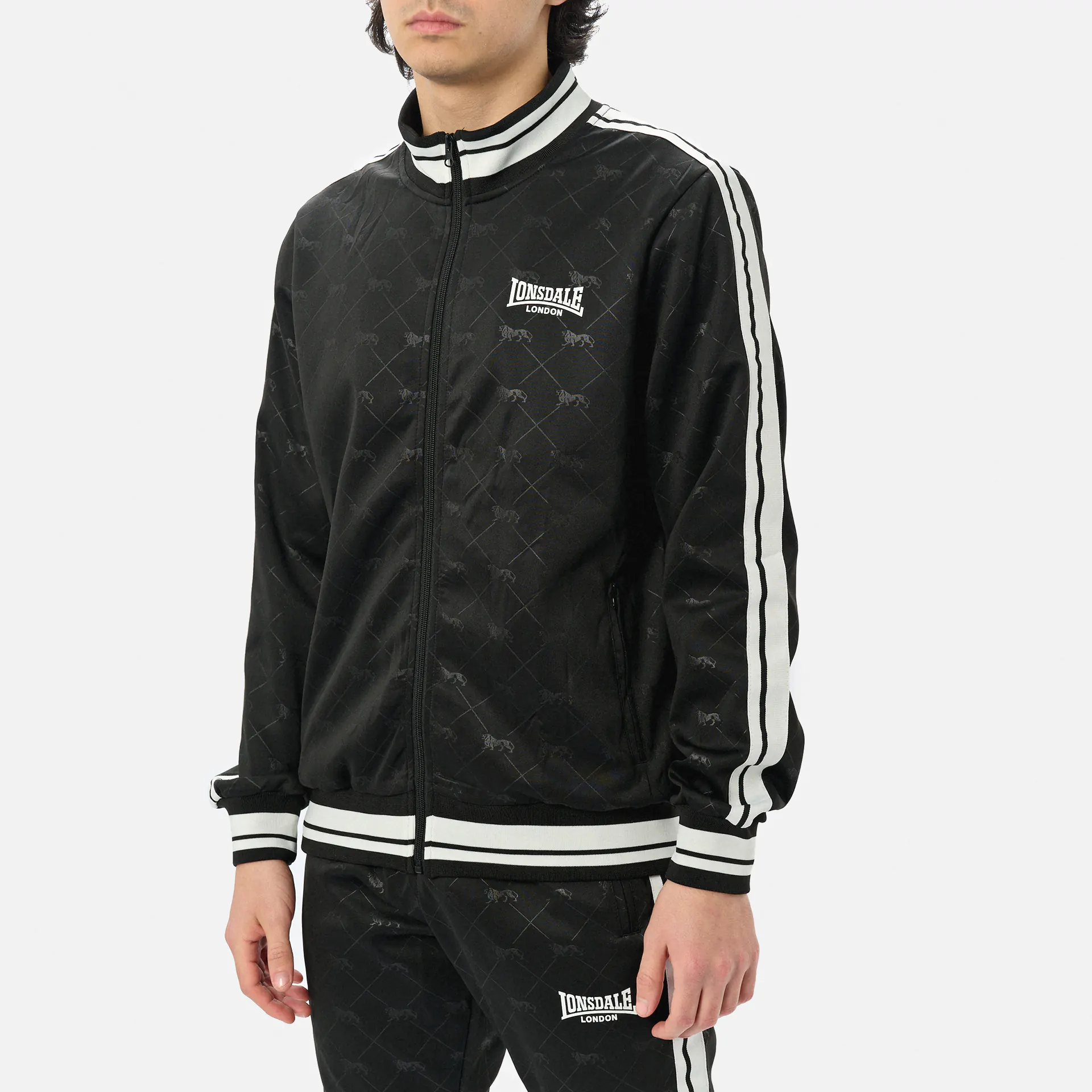 Lonsdale ASHWELL Track Suit Black/White